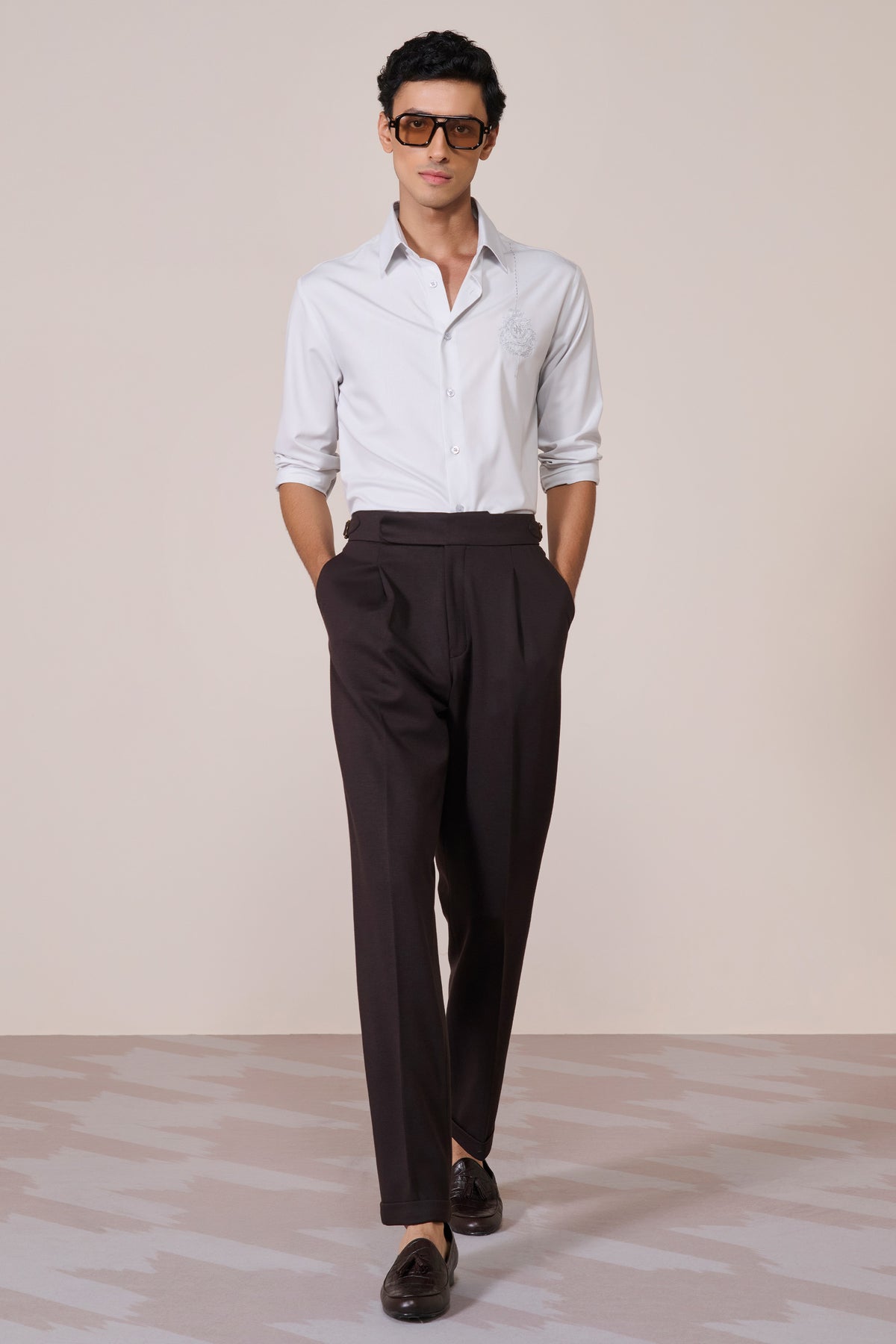Light Grey Shirt with Embroidered Crest