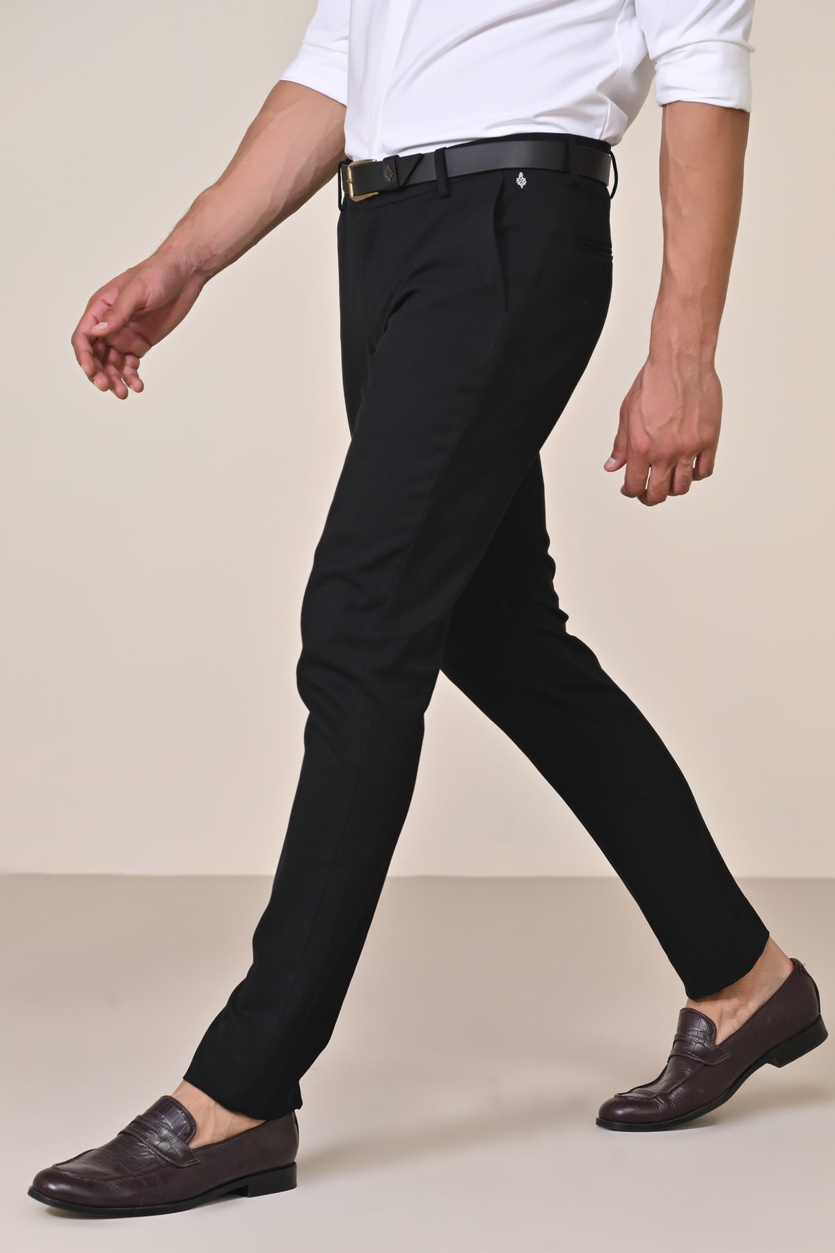 Black Trousers with Tape Detailing