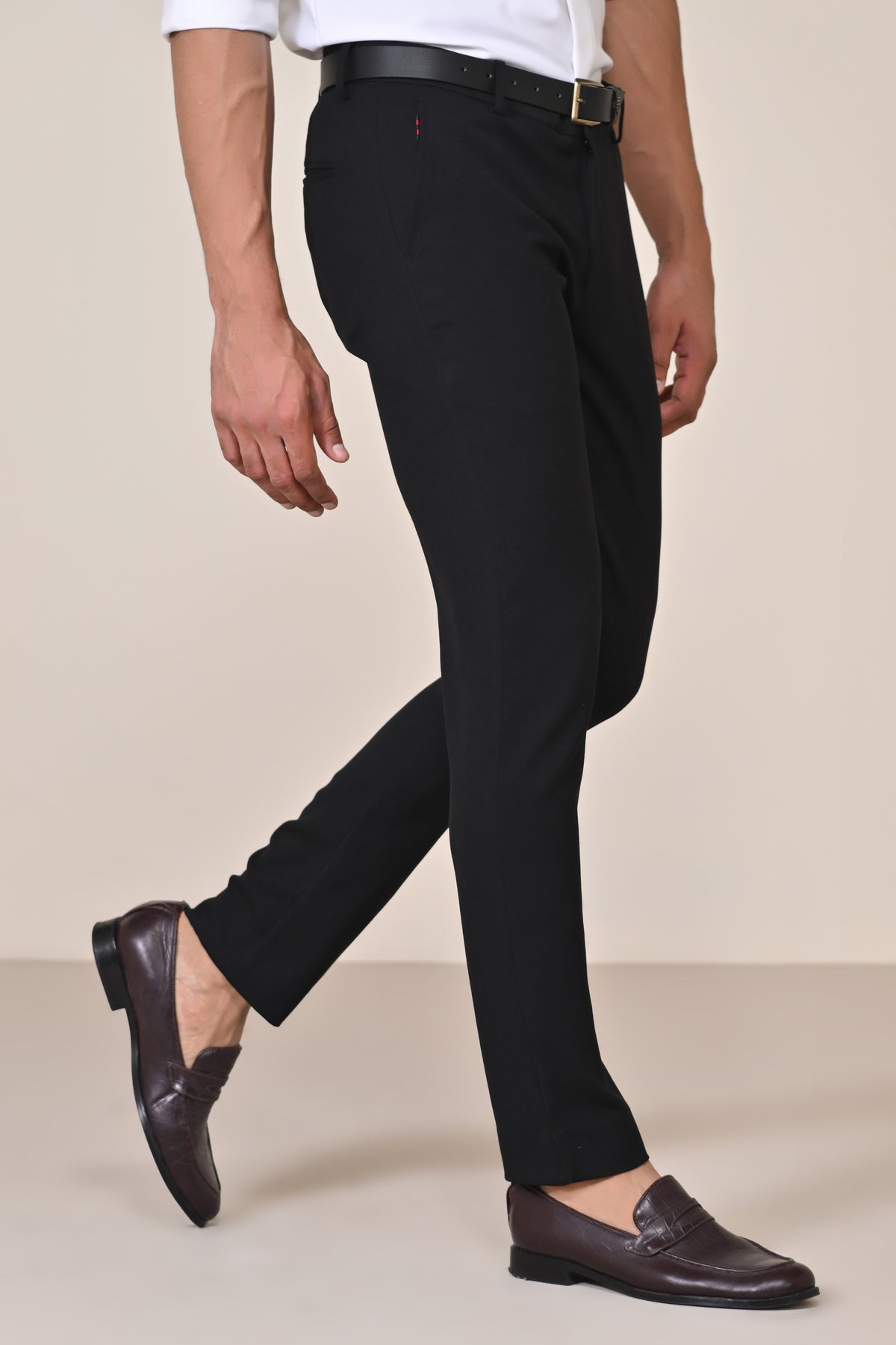 Black Trousers with Tape Detailing