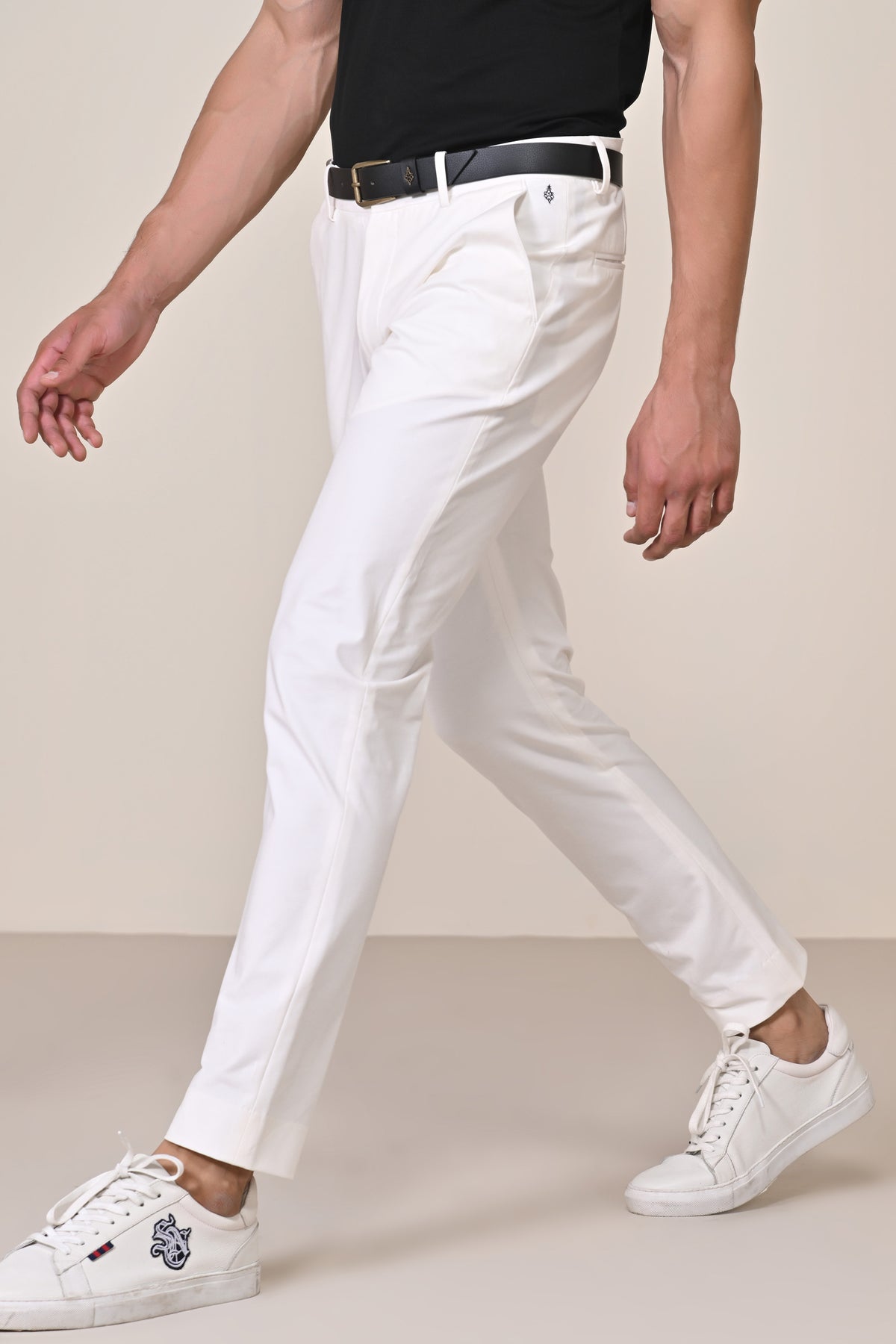 Classic off white Trouser with Adamas