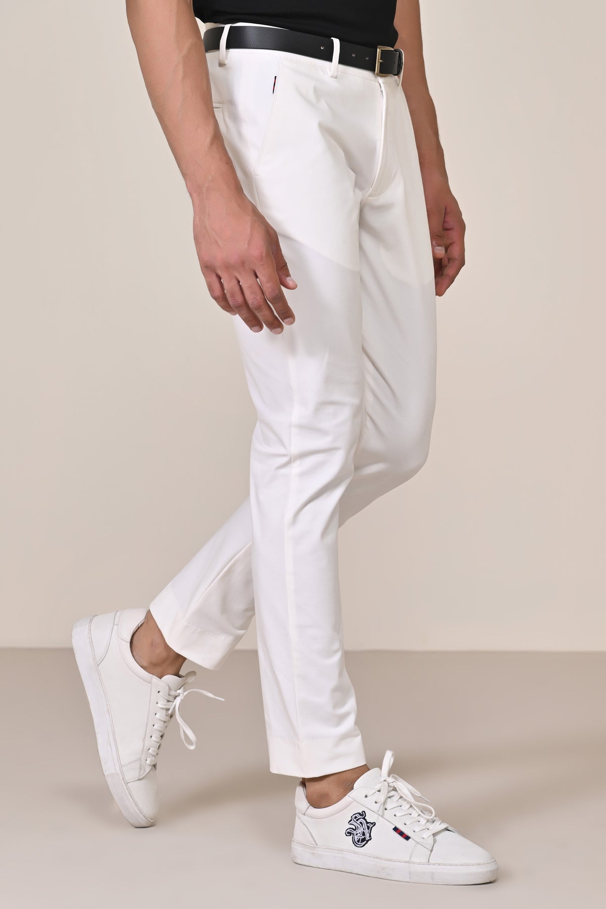 Classic off white Trouser with Adamas