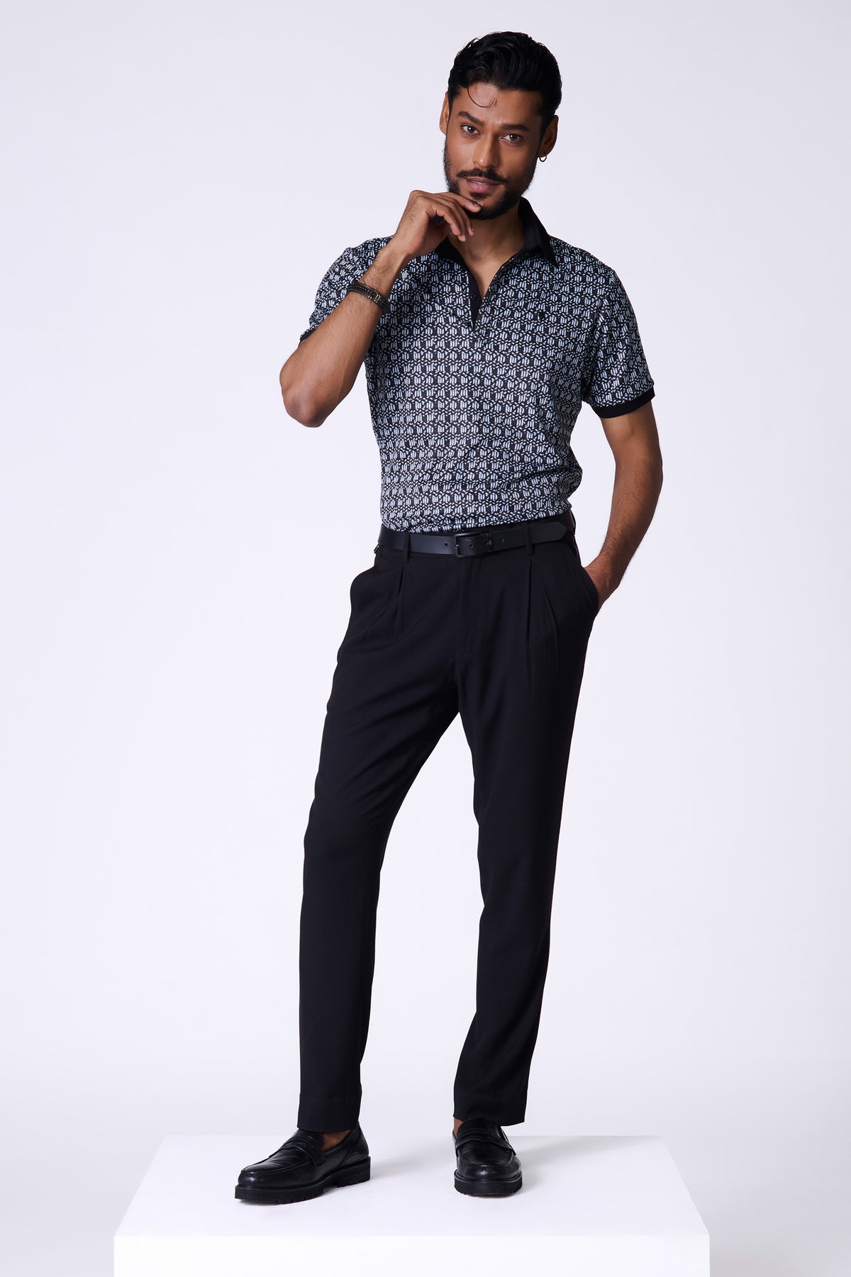 Braid Printed Crepe Jersey T-Shirt