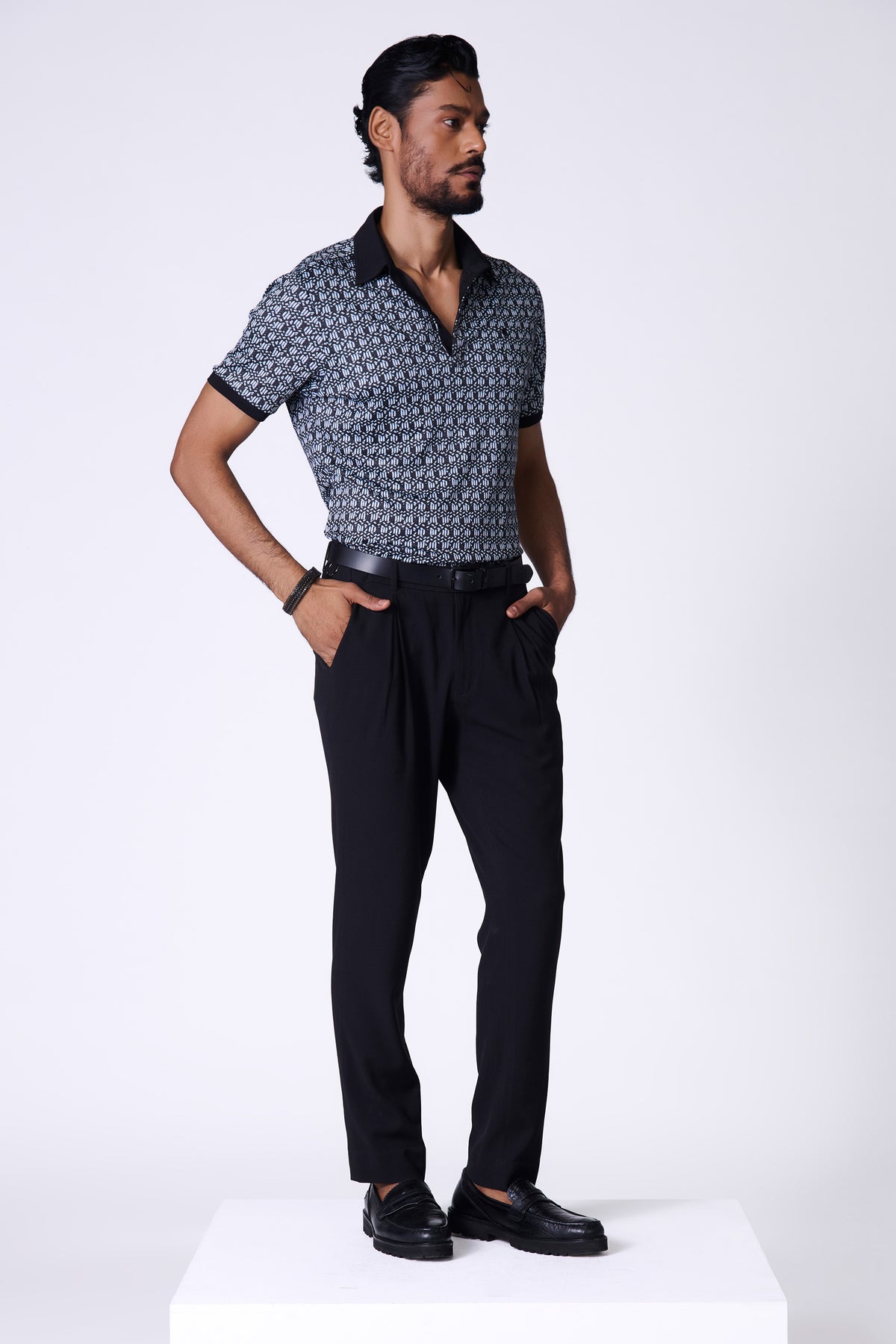 Braid Printed Crepe Jersey T-Shirt