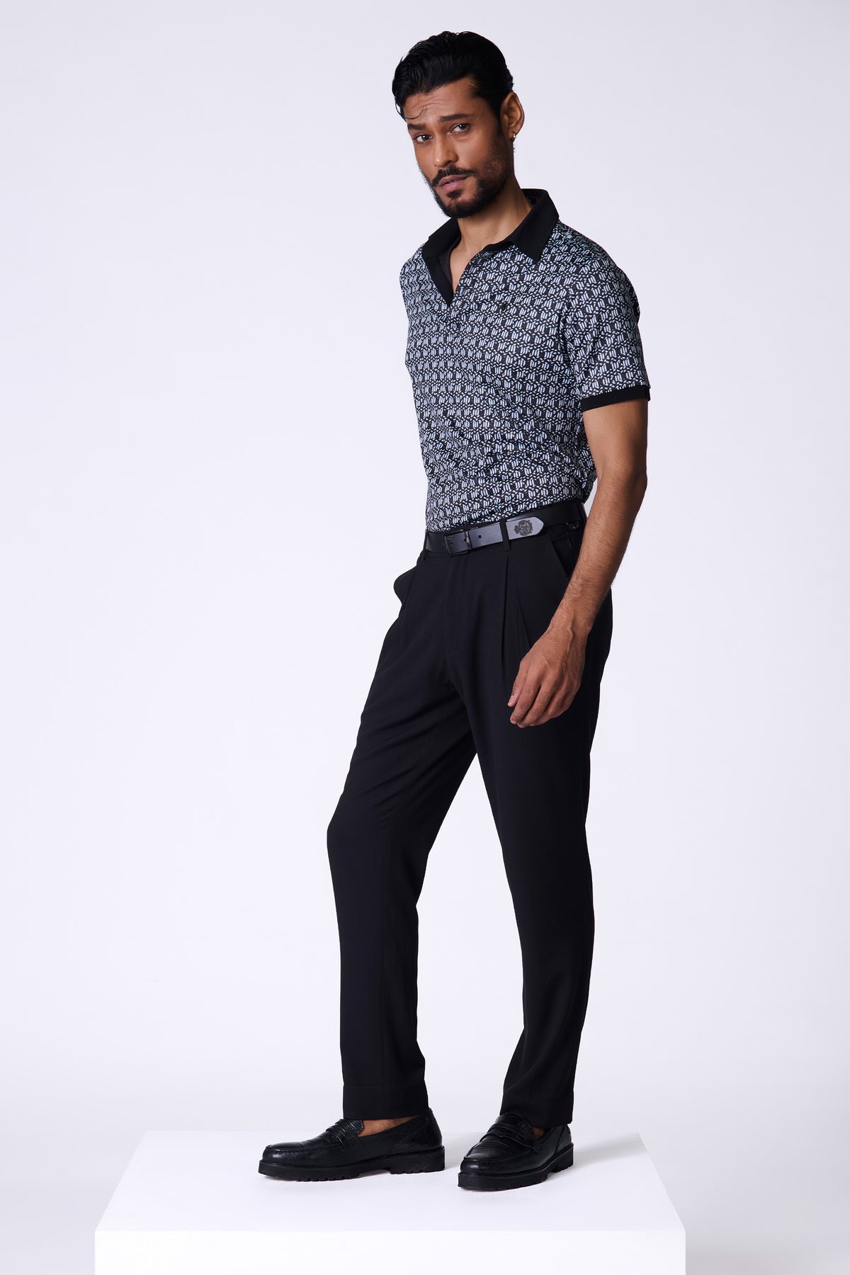 Braid Printed Crepe Jersey T-Shirt