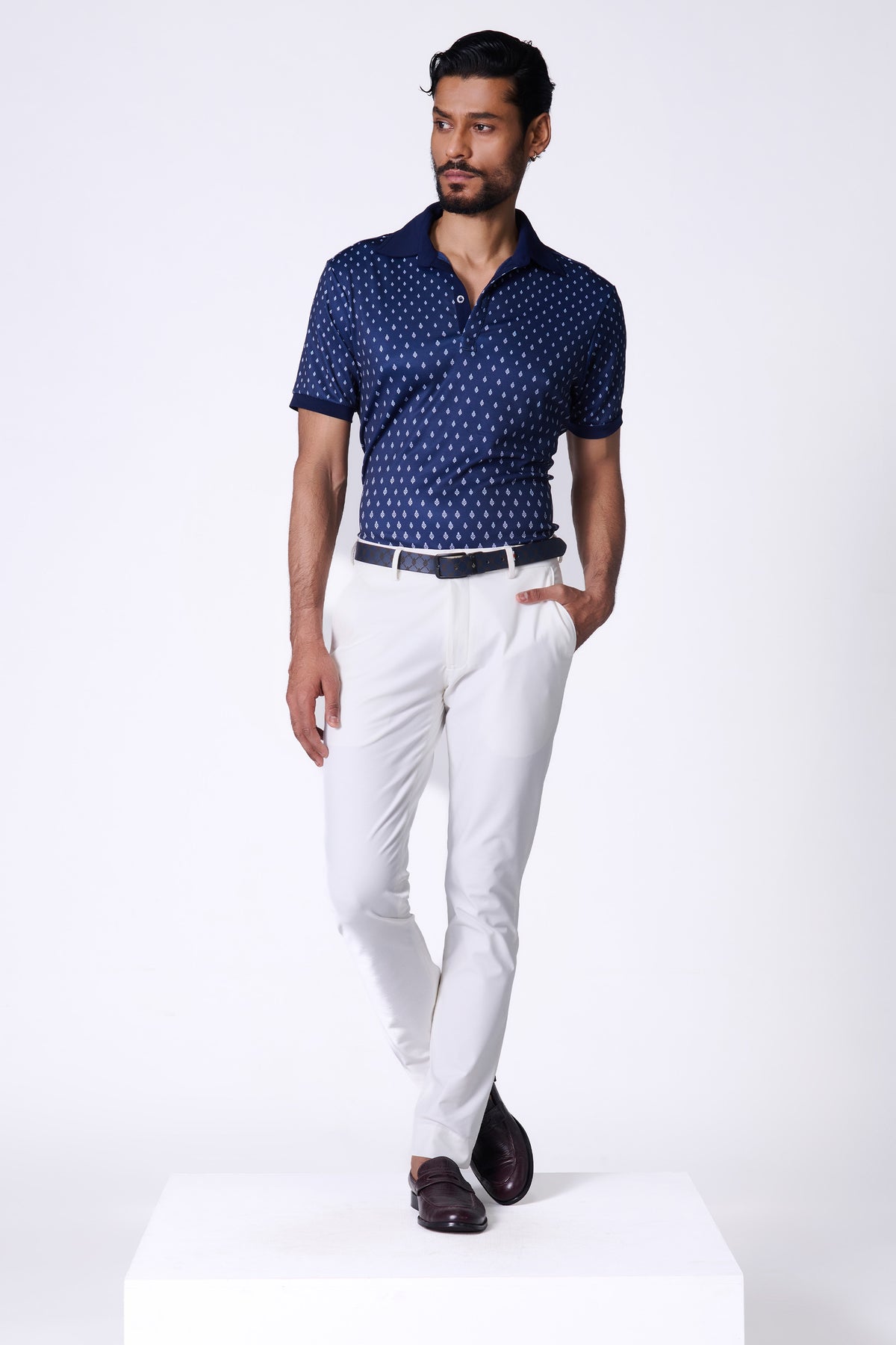 Navy Adamas Printed T-Shirt