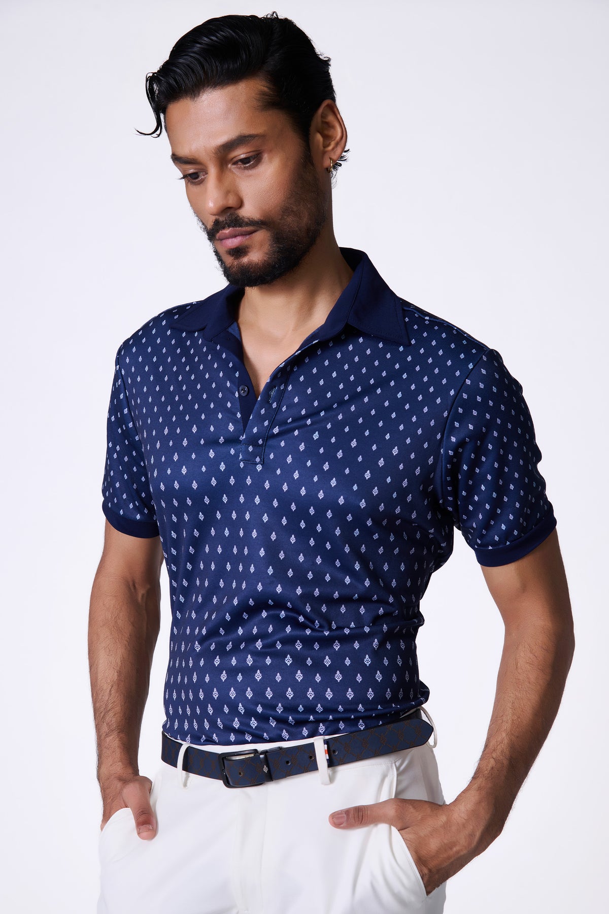 Navy Adamas Printed T-Shirt