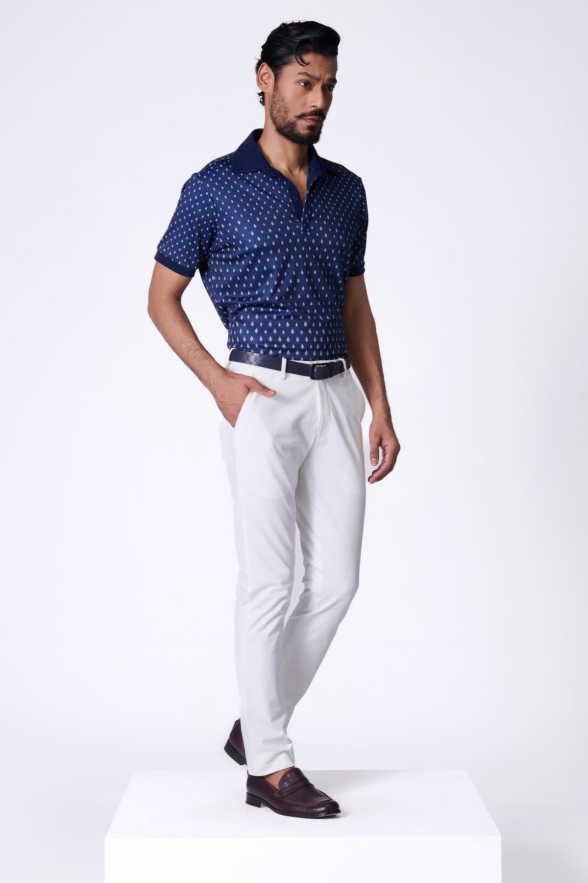 Navy Adamas Printed T-Shirt