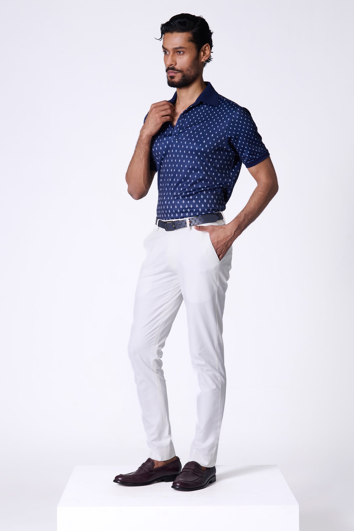 Navy Adamas Printed T-Shirt