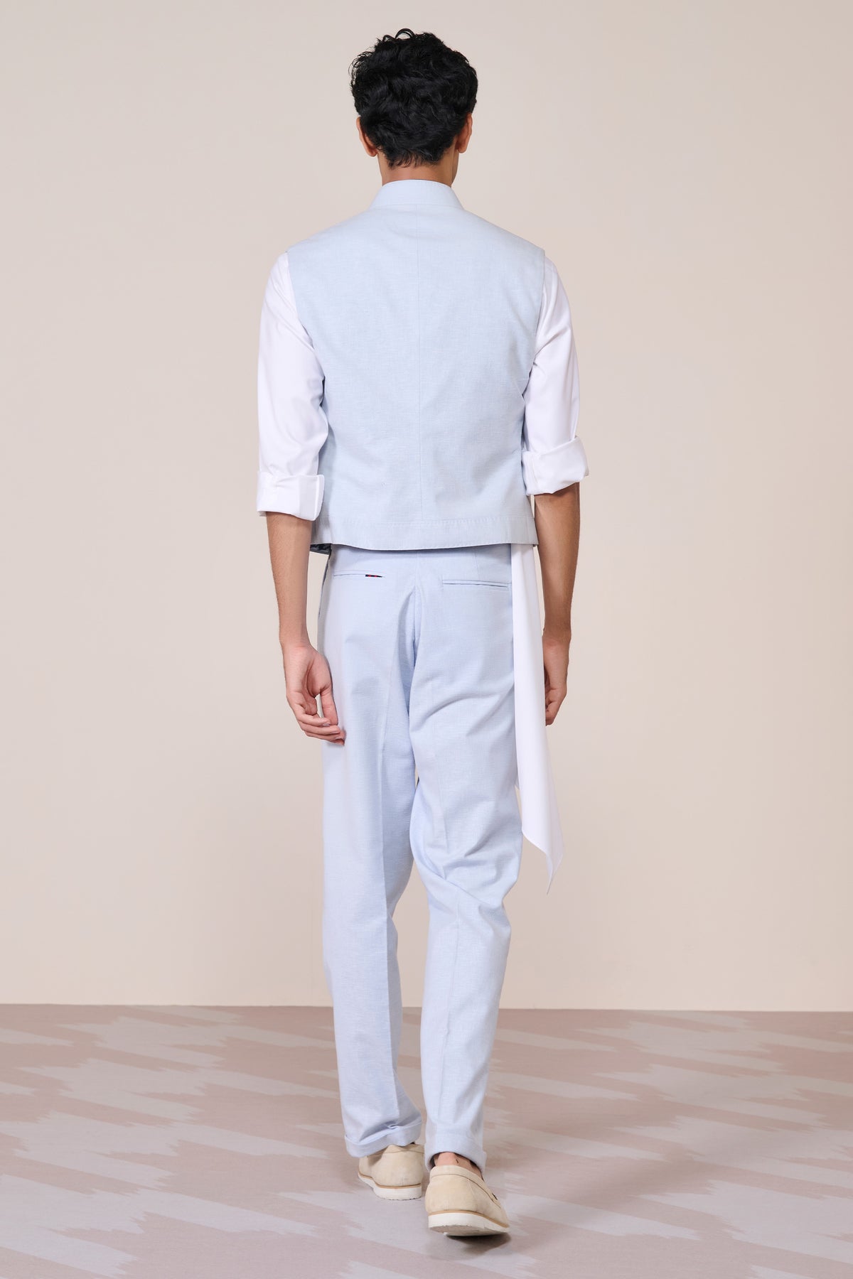 Light Blue Linen Waistcoat