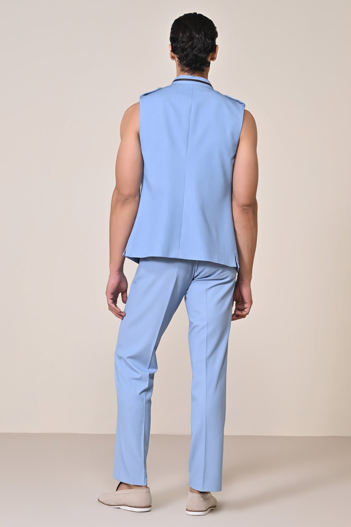 Light blue Nehruvian Waistcoat