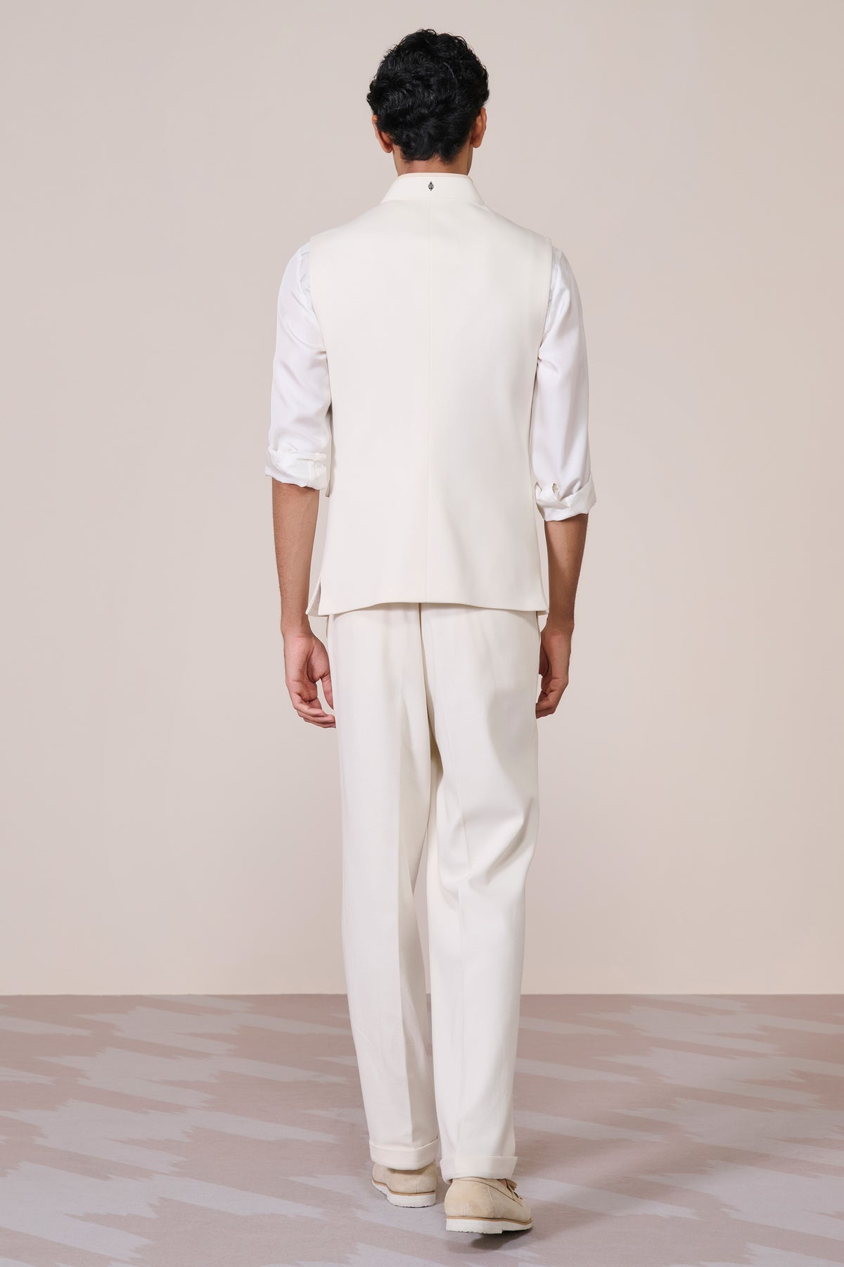 Off white Waistcoat with Metallic Buttons