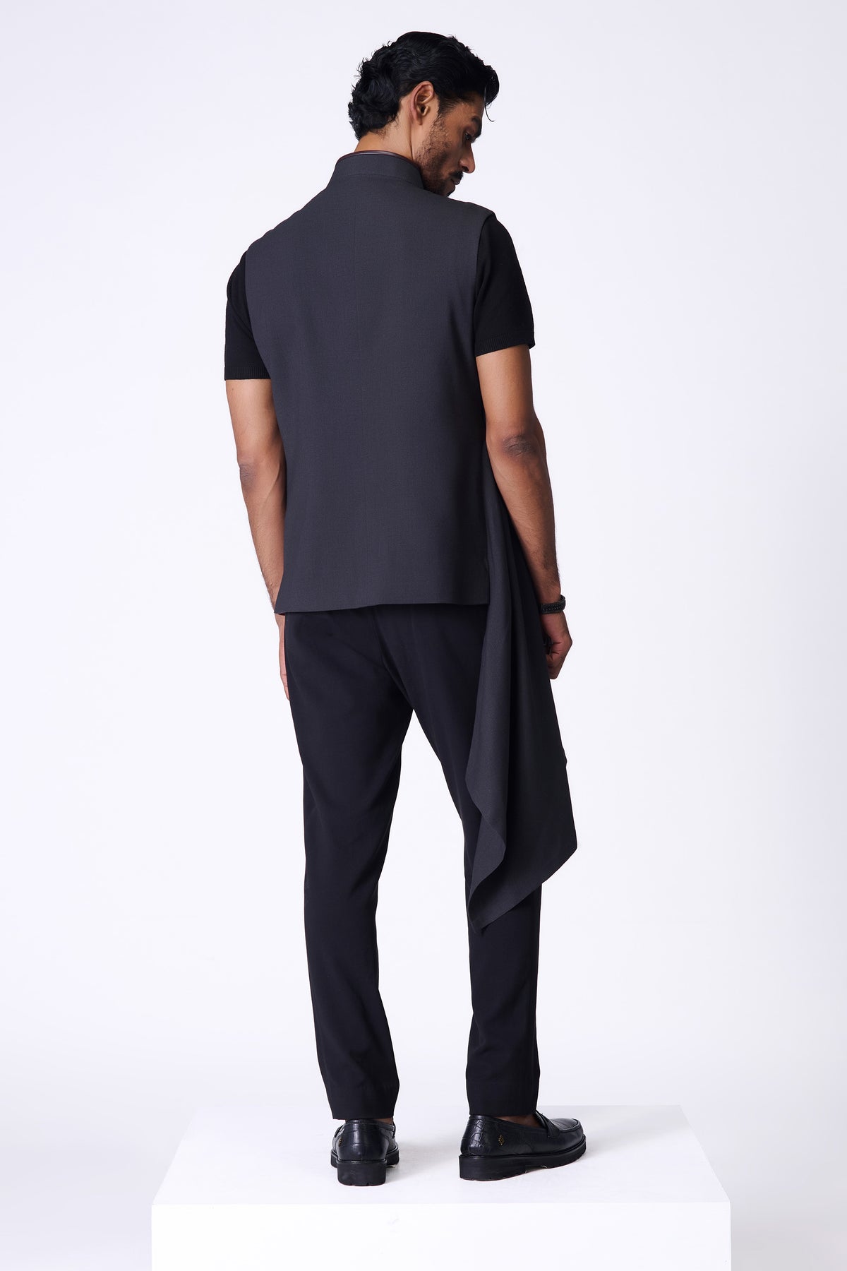 Grey Waistcoat with Neo Drape