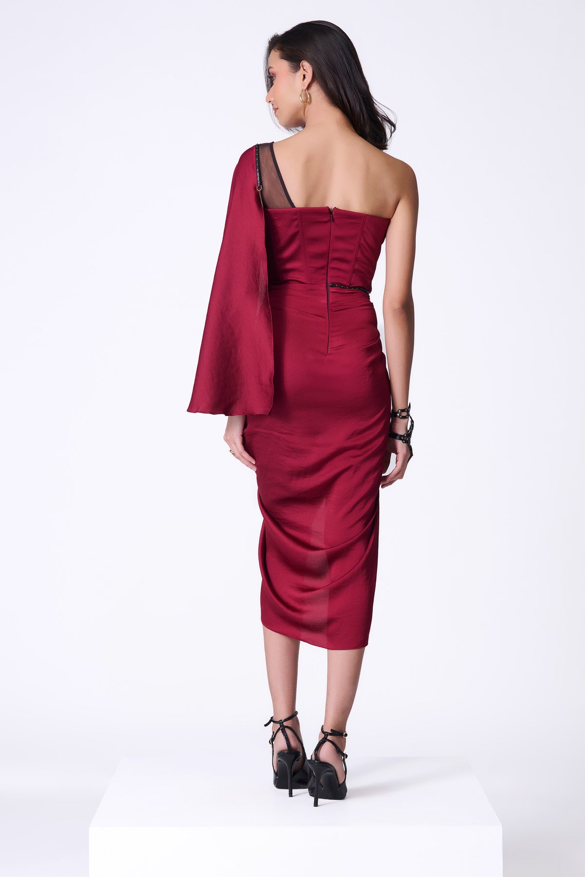 Cherry One-Shoulder Corset Dress