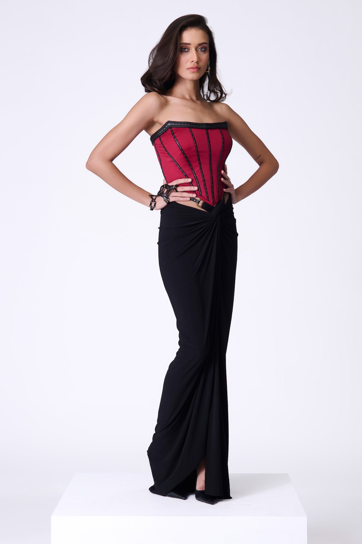Cherry Structured Corset Top
