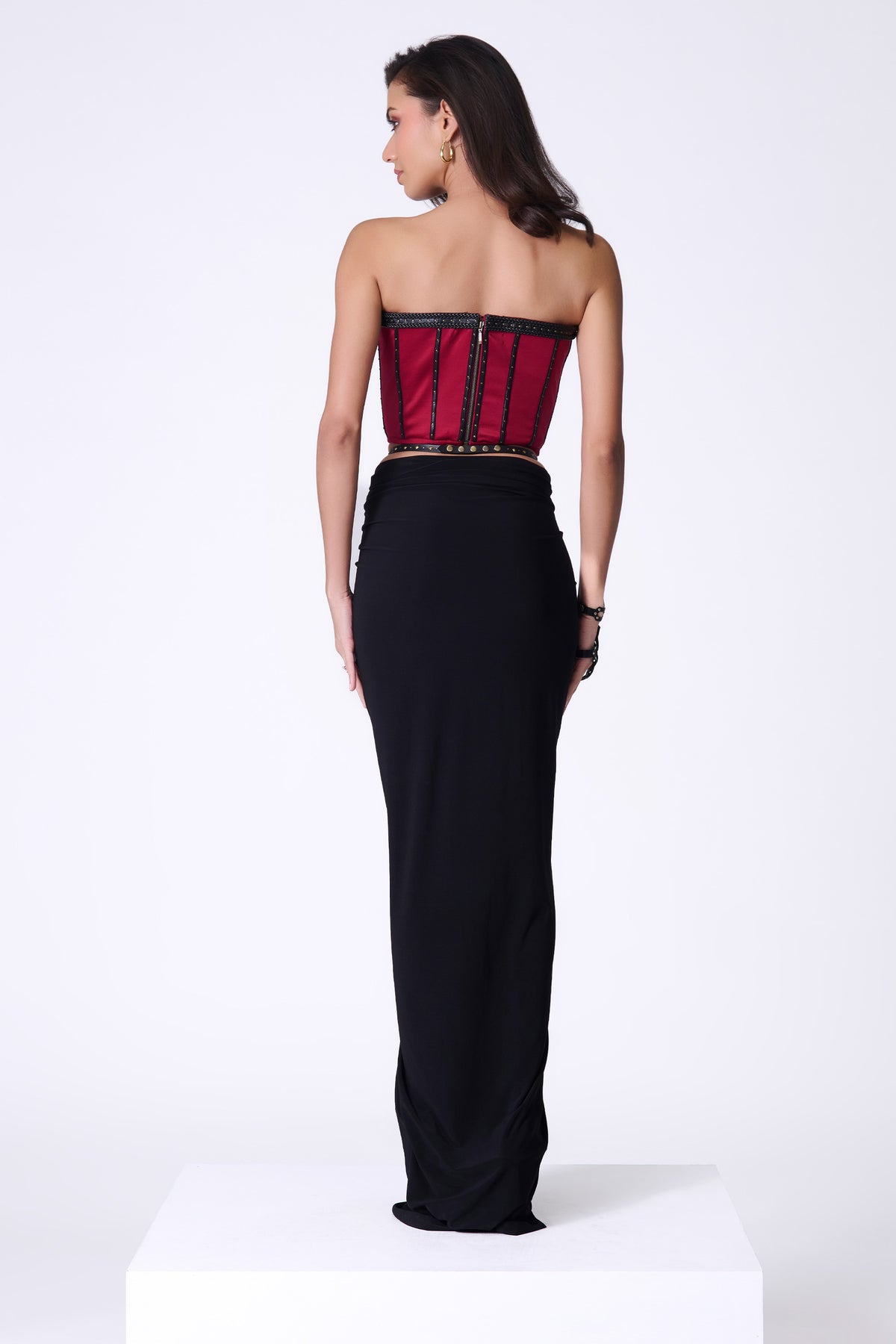 Cherry Structured Corset Top