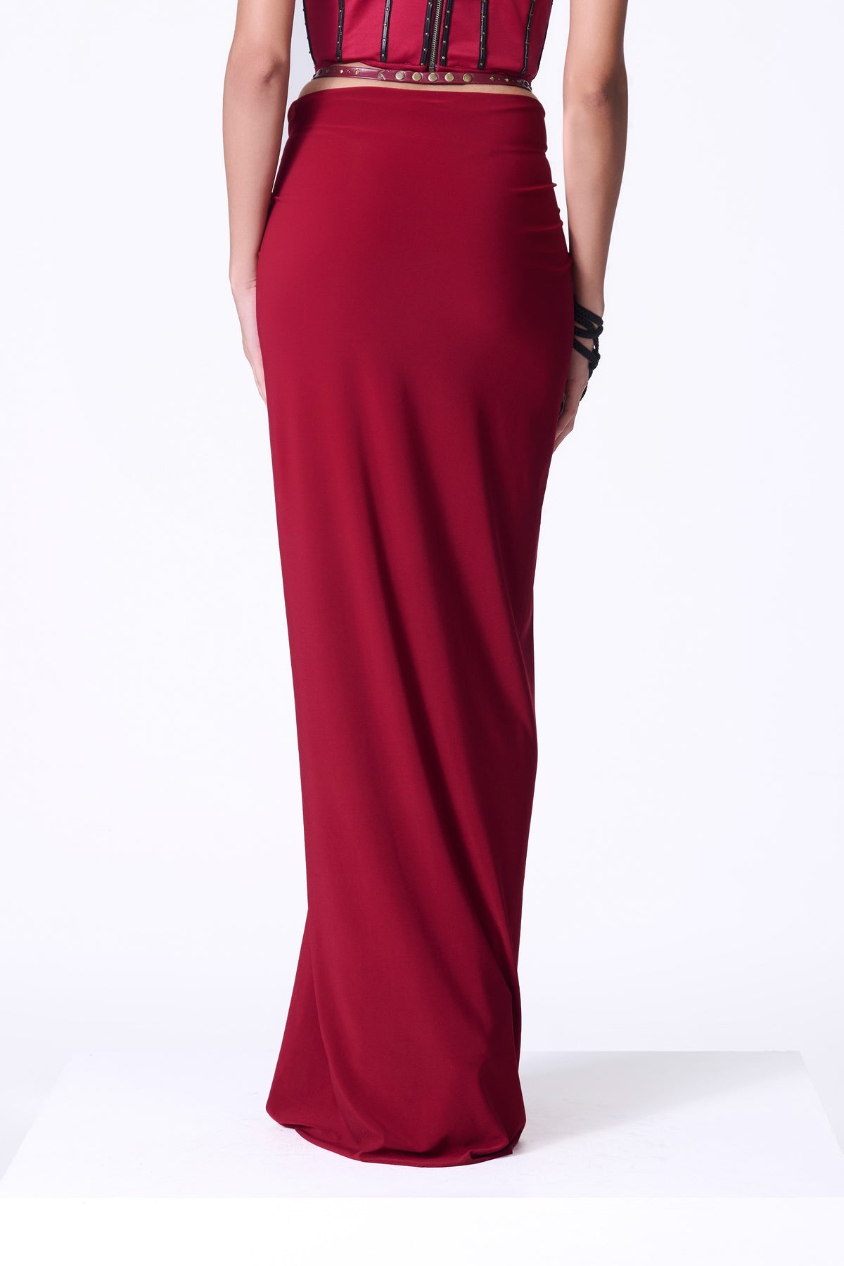 Cherry Twisted Drape Skirt
