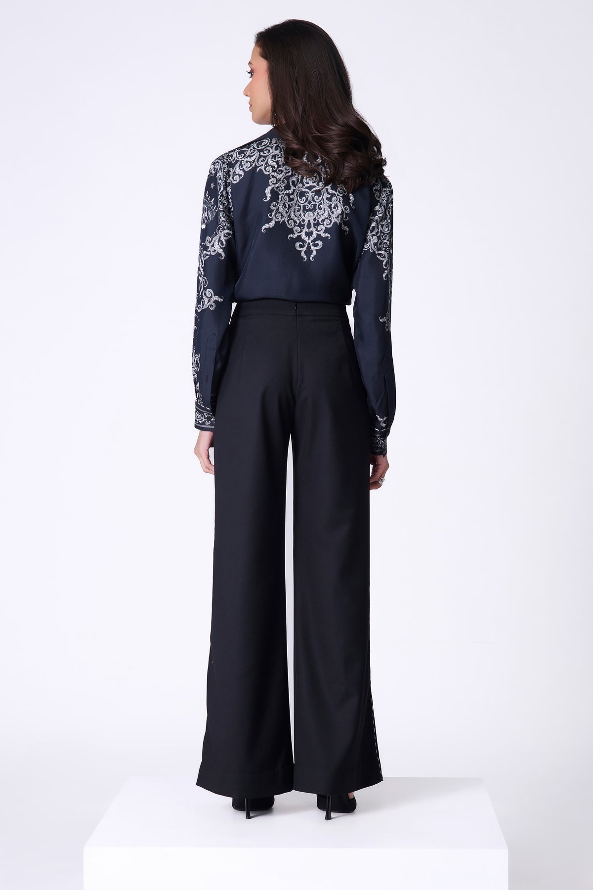 Black High-Rise Trousers