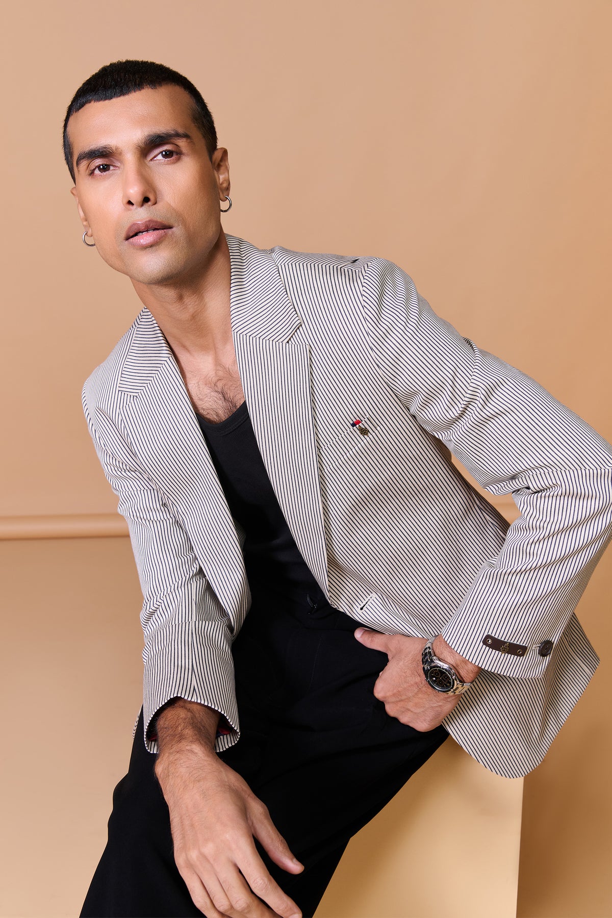 Grey Striped Jacket