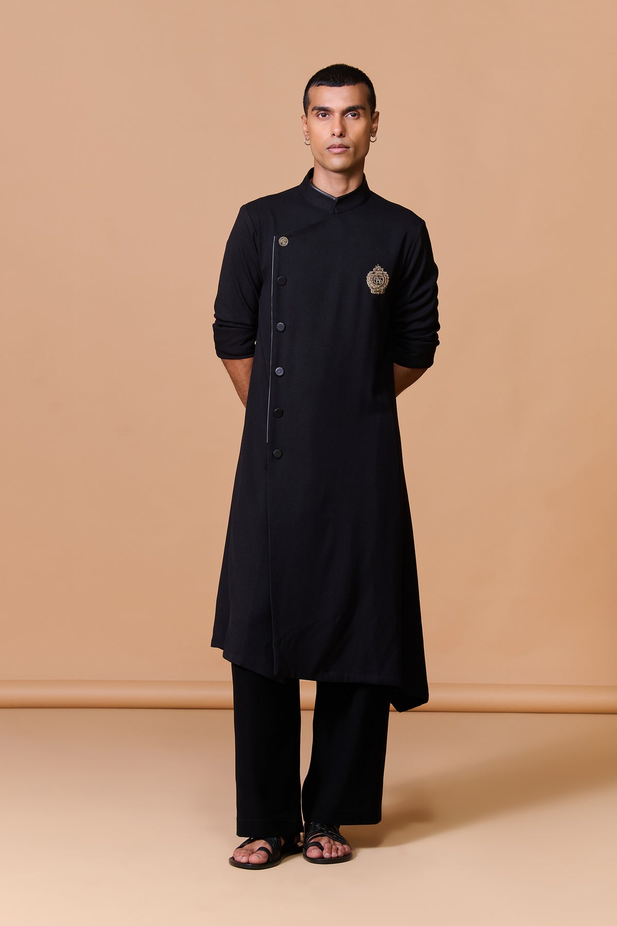 Black Minimalistic Asymmetric Kurta