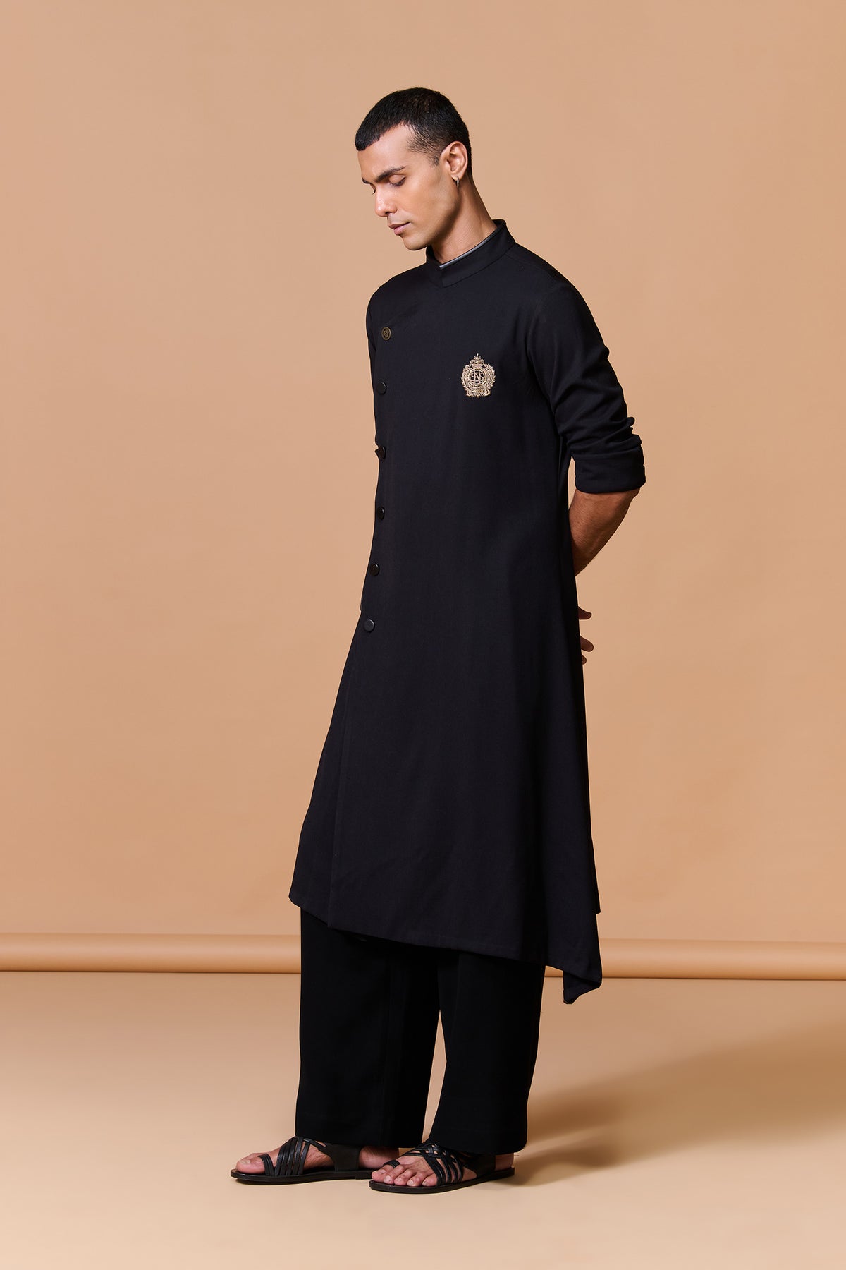 Black Minimalistic Asymmetric Kurta