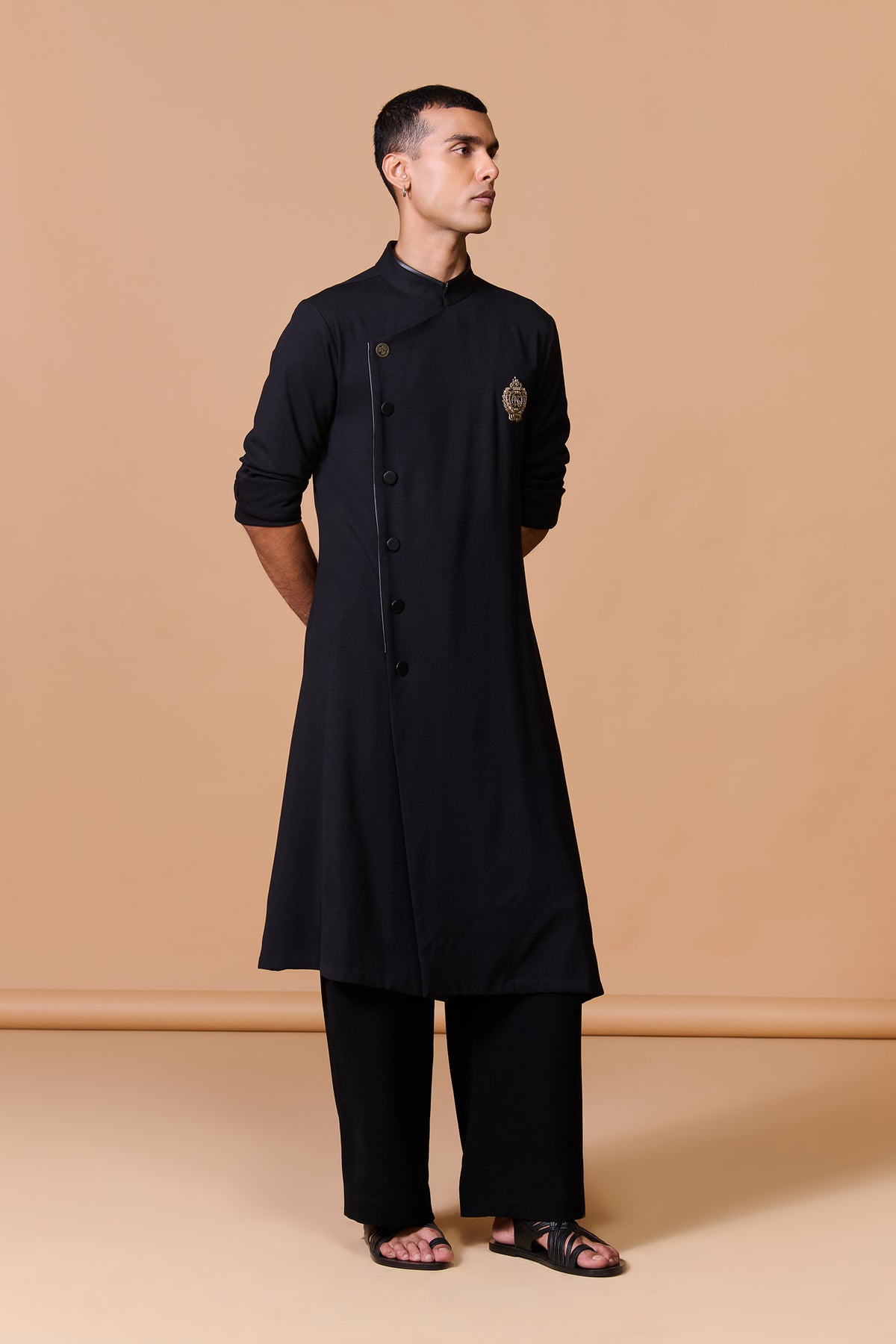 Black Minimalistic Asymmetric Kurta