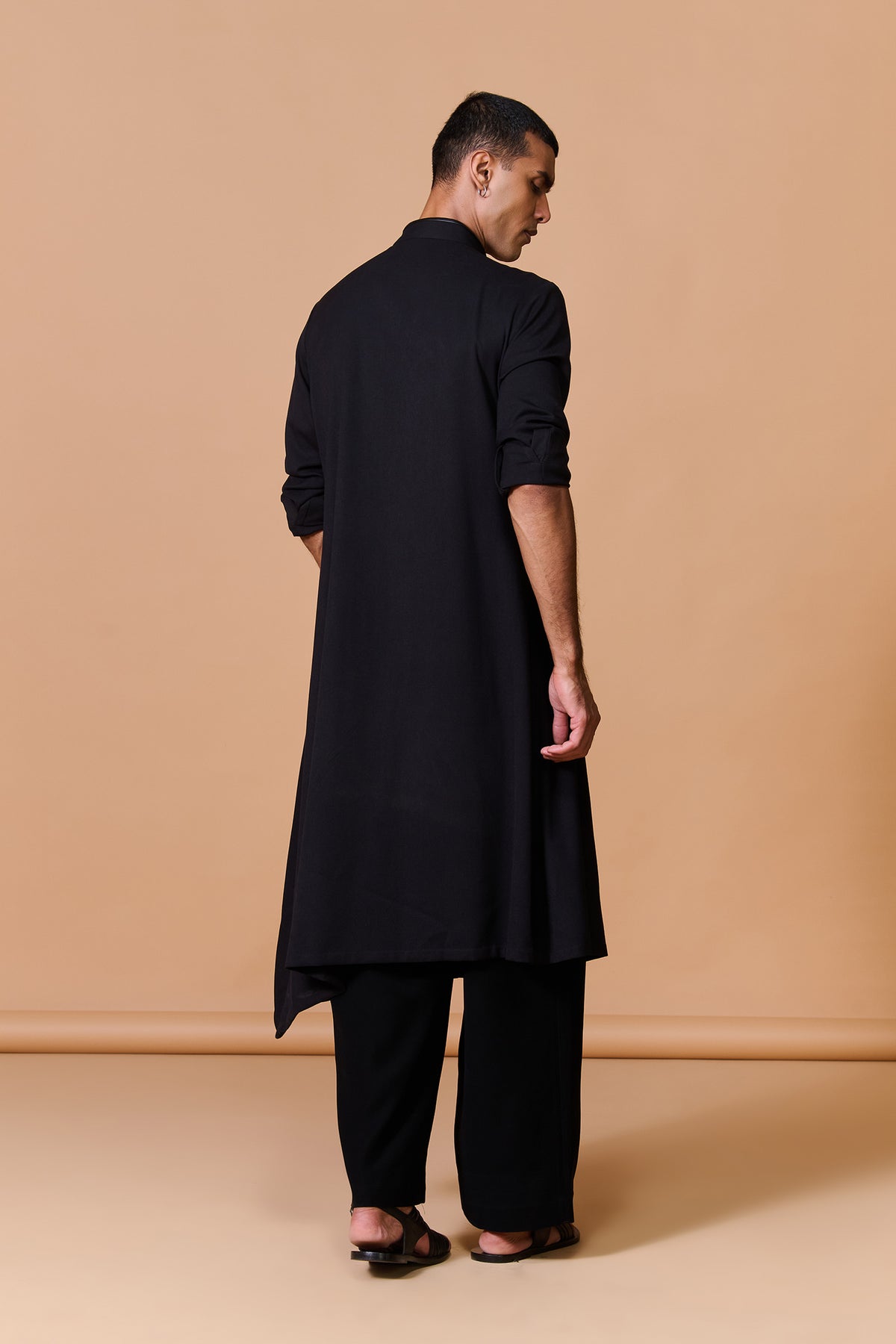 Black Minimalistic Asymmetric Kurta