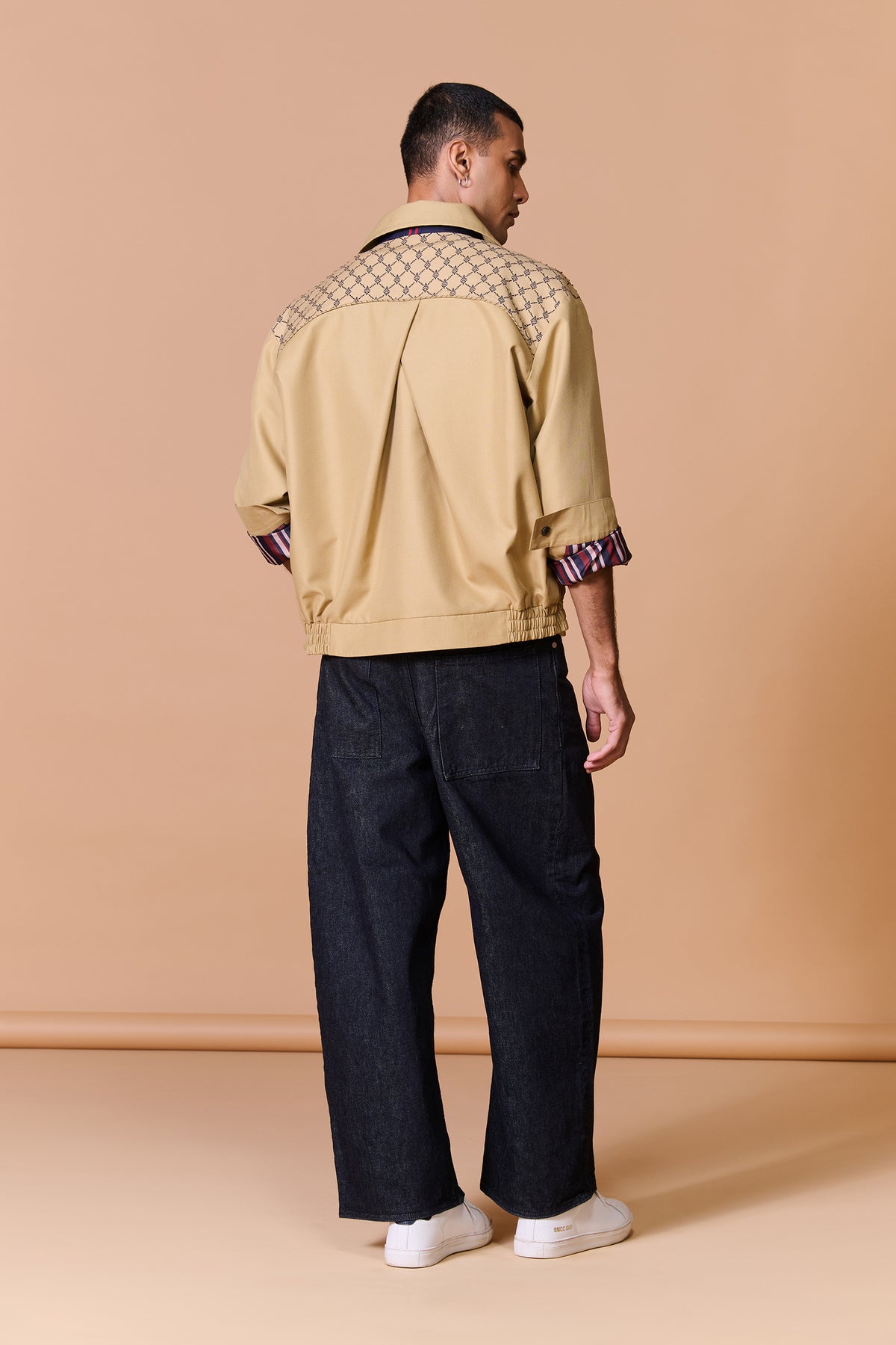 Beige Bomber Jacket