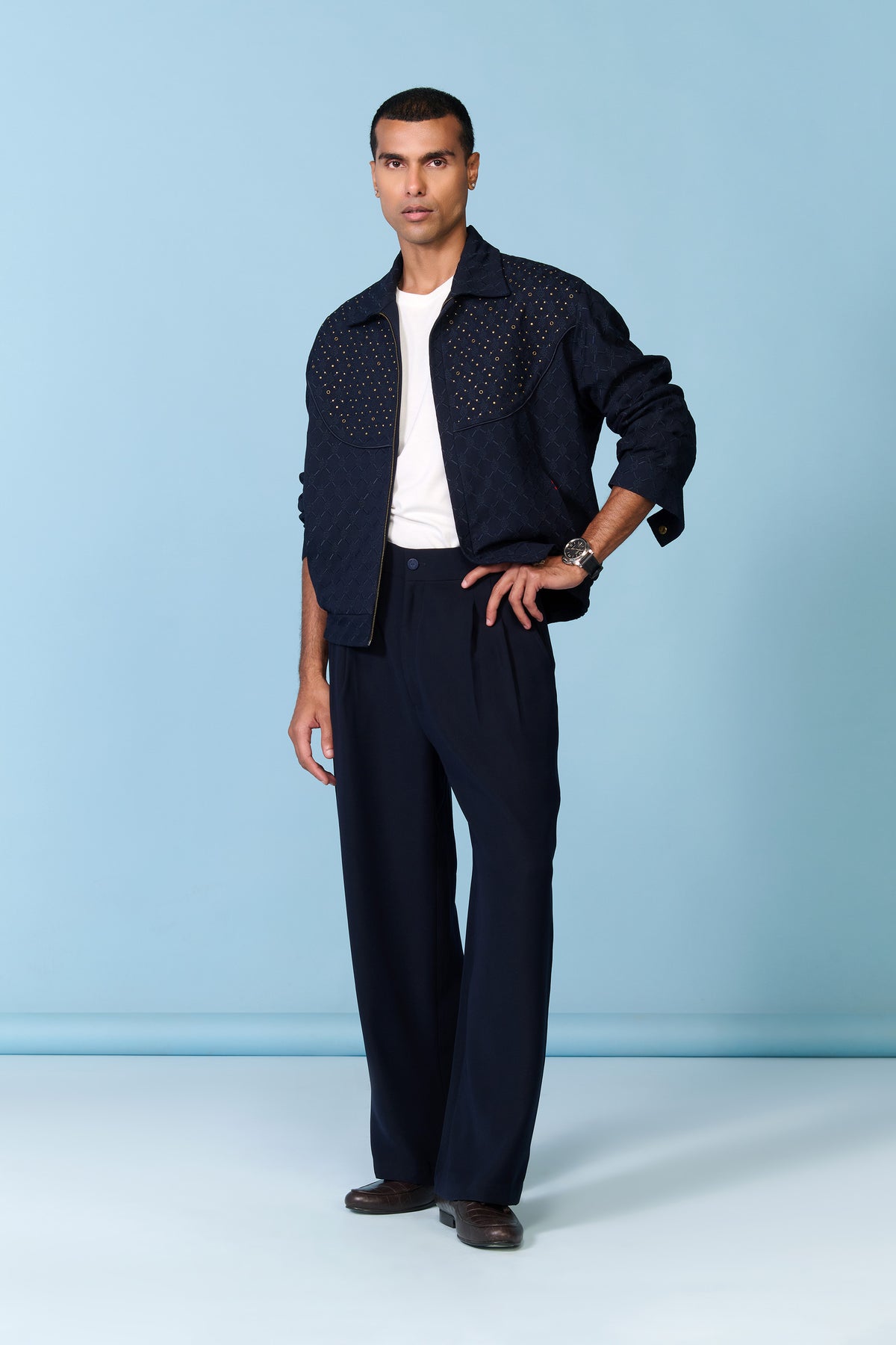 Navy Adamas Etched Layering