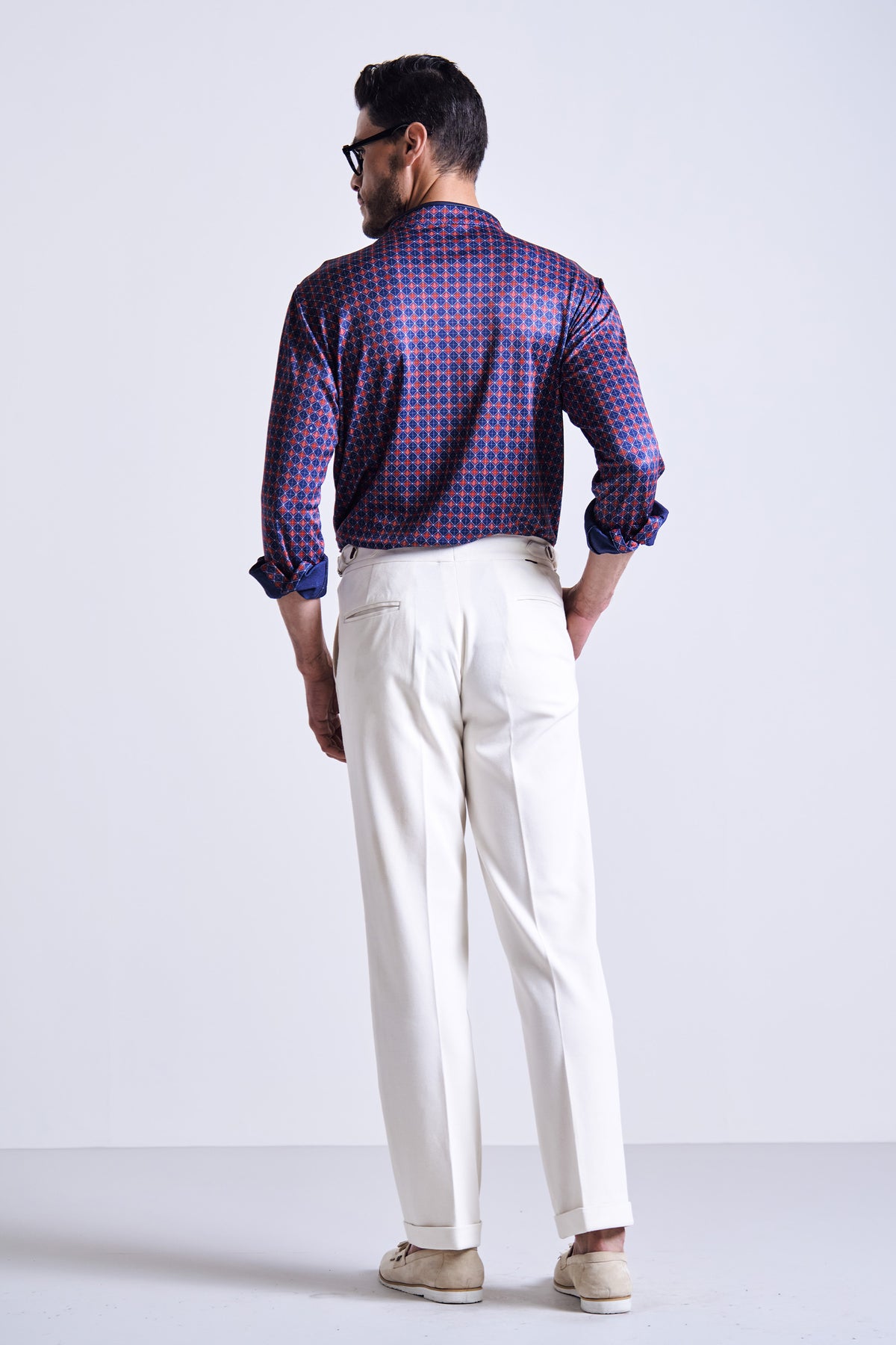 Navy Printed Jersey Shirt