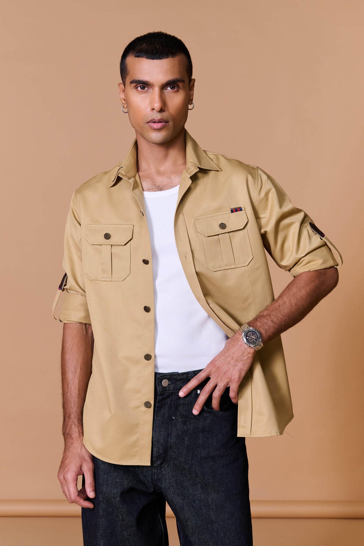 Beige Utility Shirt