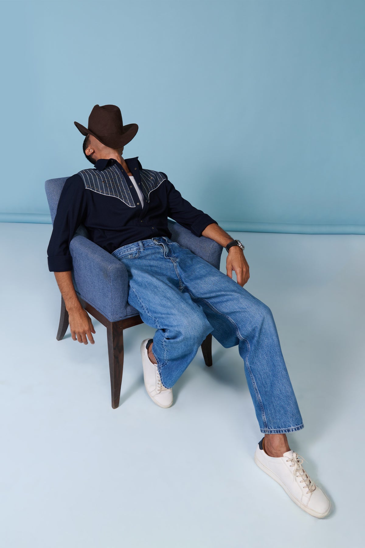 Navy Yoke Shirt