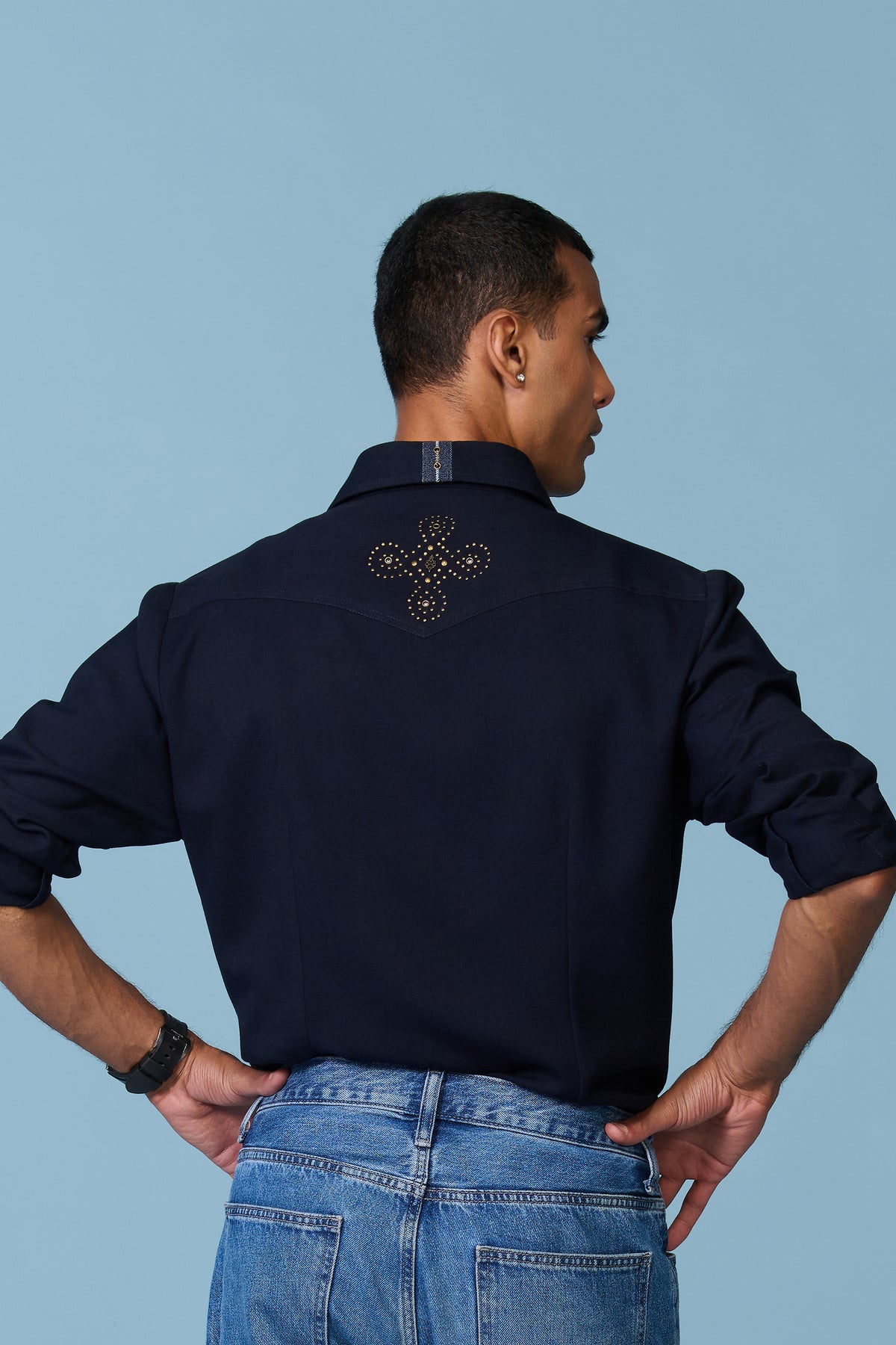 Navy Yoke Shirt