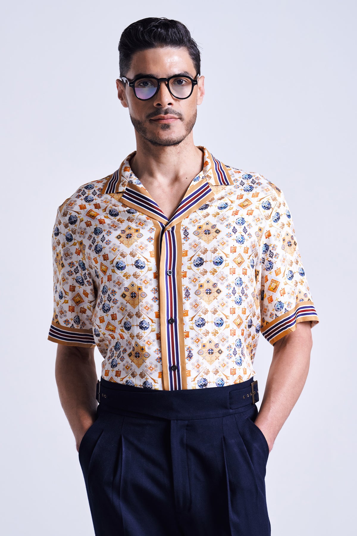 Geometrical Relax Fit Shirt