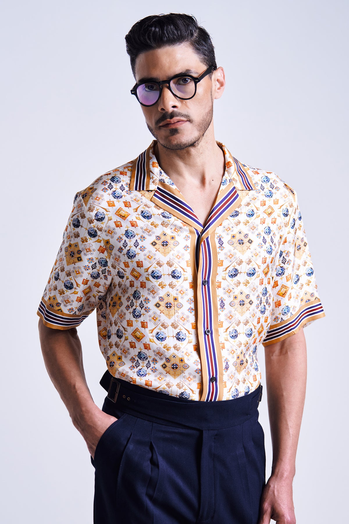 Geometrical Relax Fit Shirt