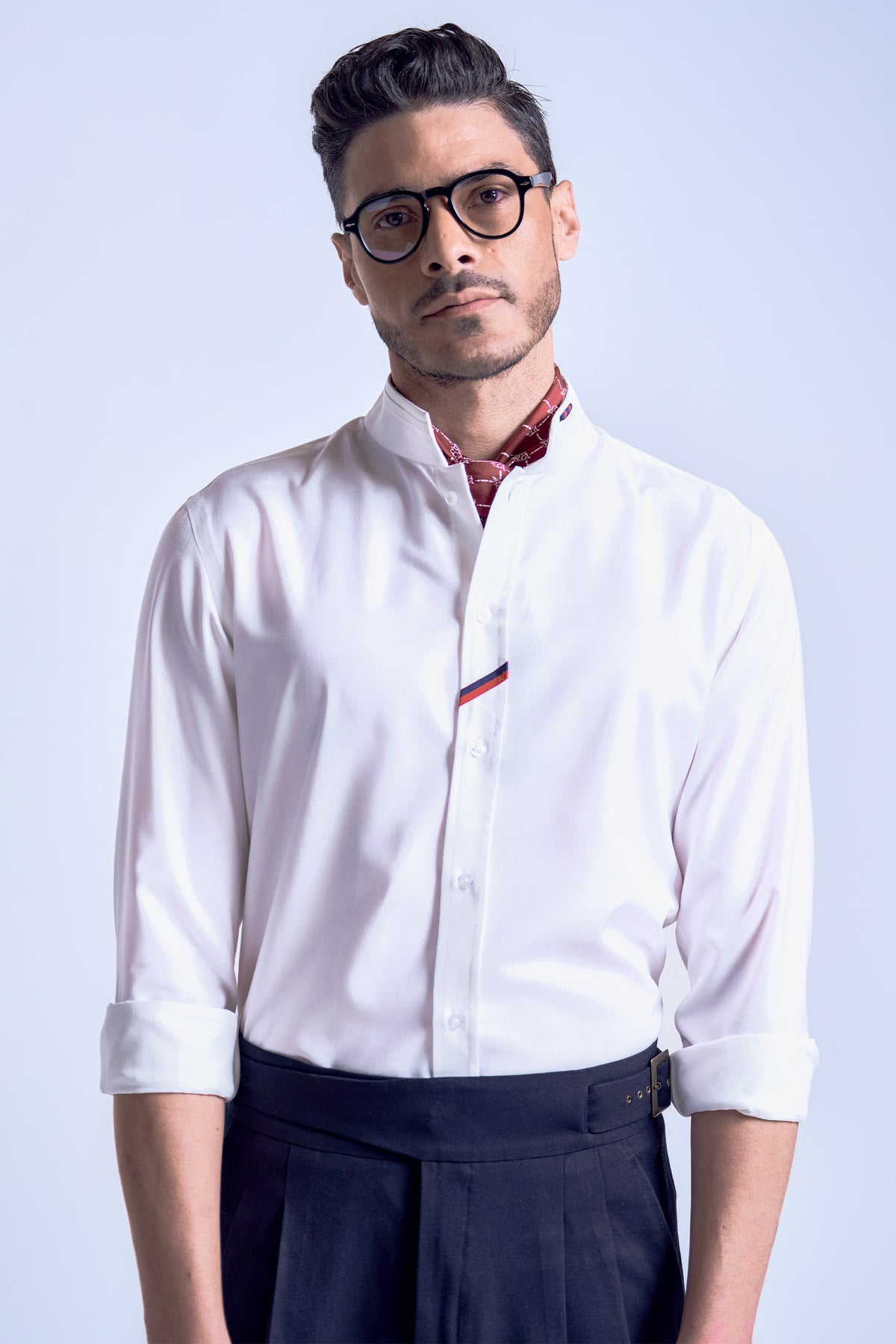 Off-White Shirt with Printed Back