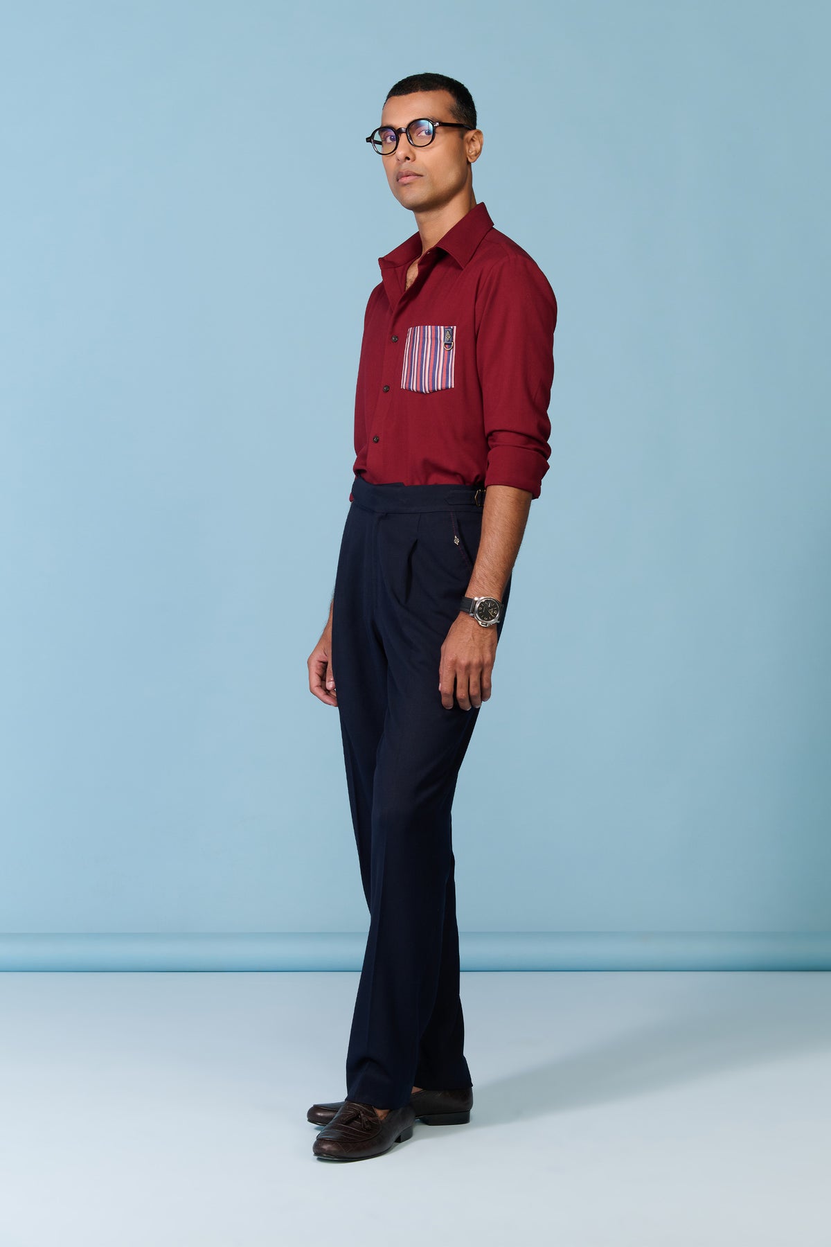 Cherry Shirt with Printed Pocket