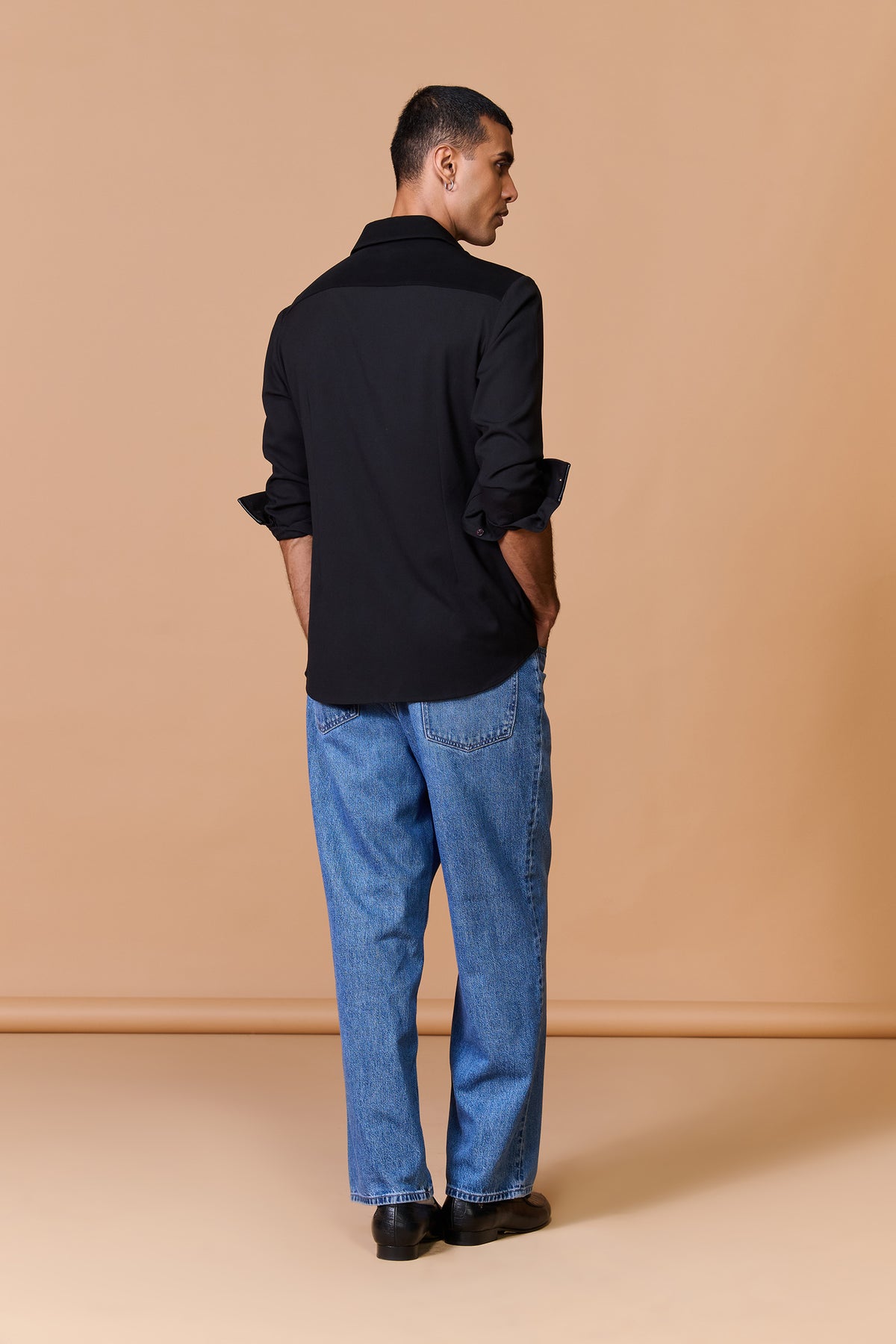 Black Shirt with Adamas Patch Pocket