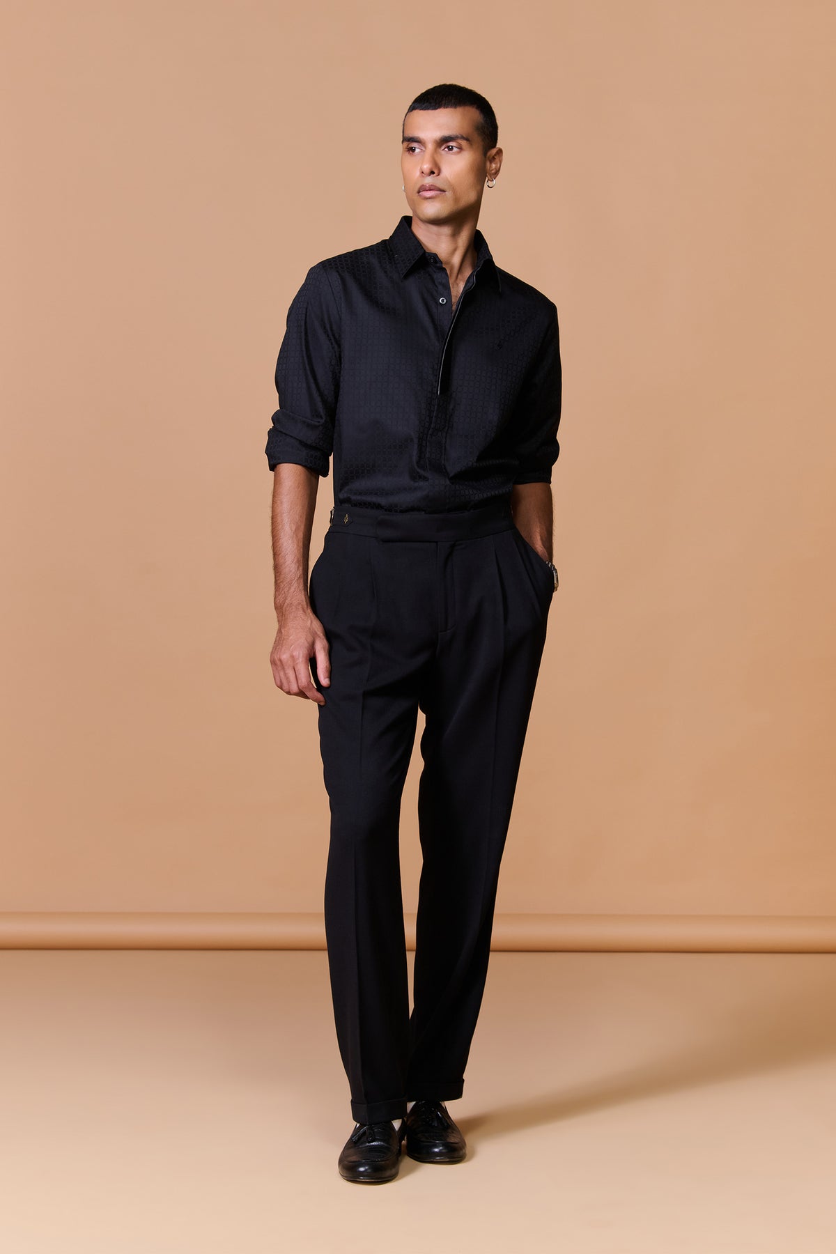 Black Textured Shirt