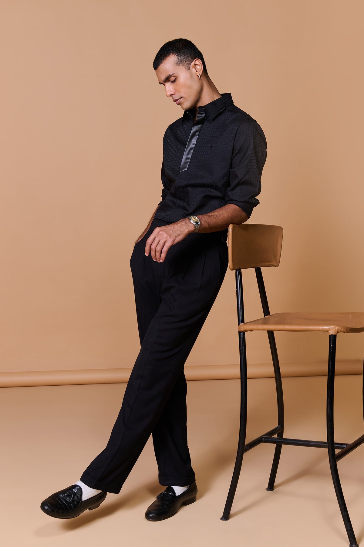 Black Textured Shirt