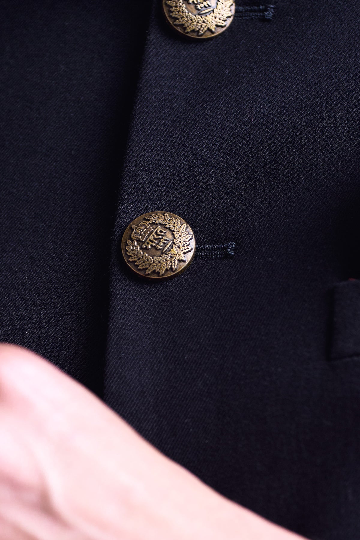 Black Sherwani with Gold Buttons