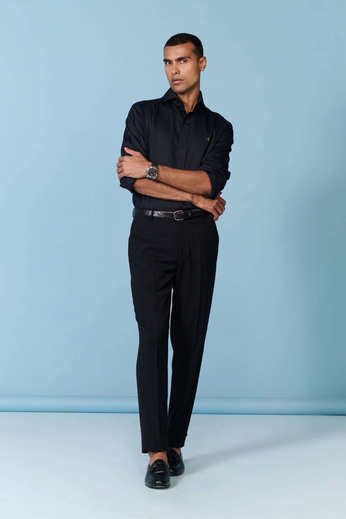 Black Straight Leg Trousers