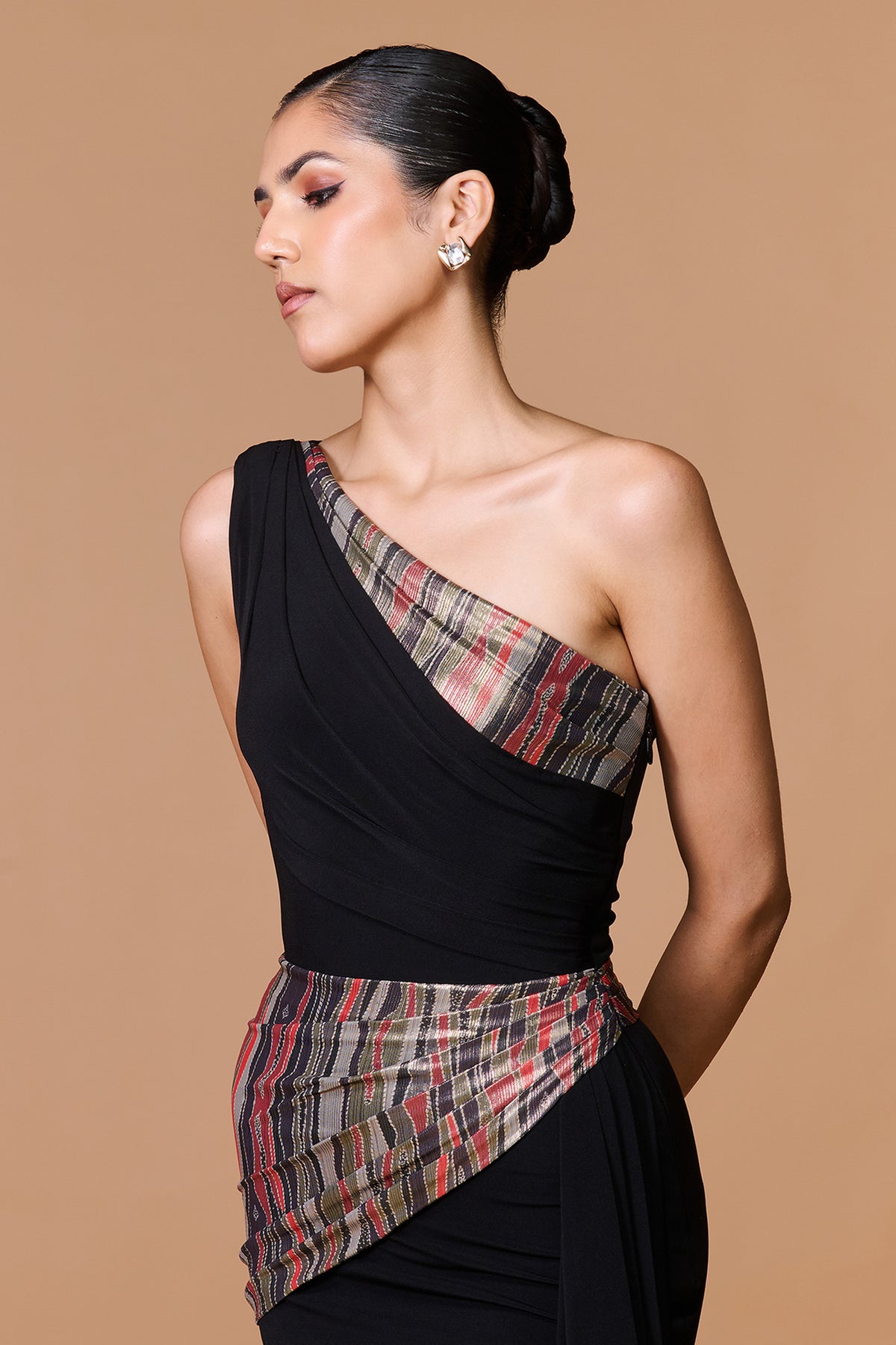 One Shoulder Drape Dress