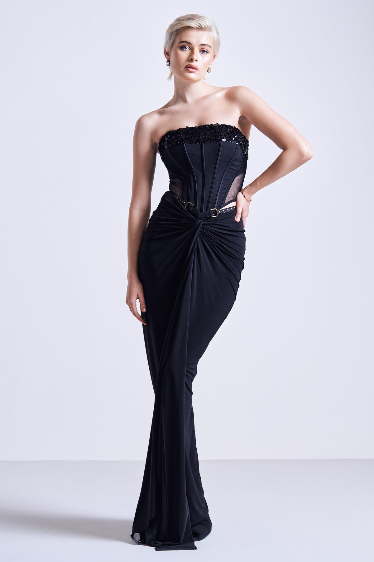 Black Sheer Detailed Corset
