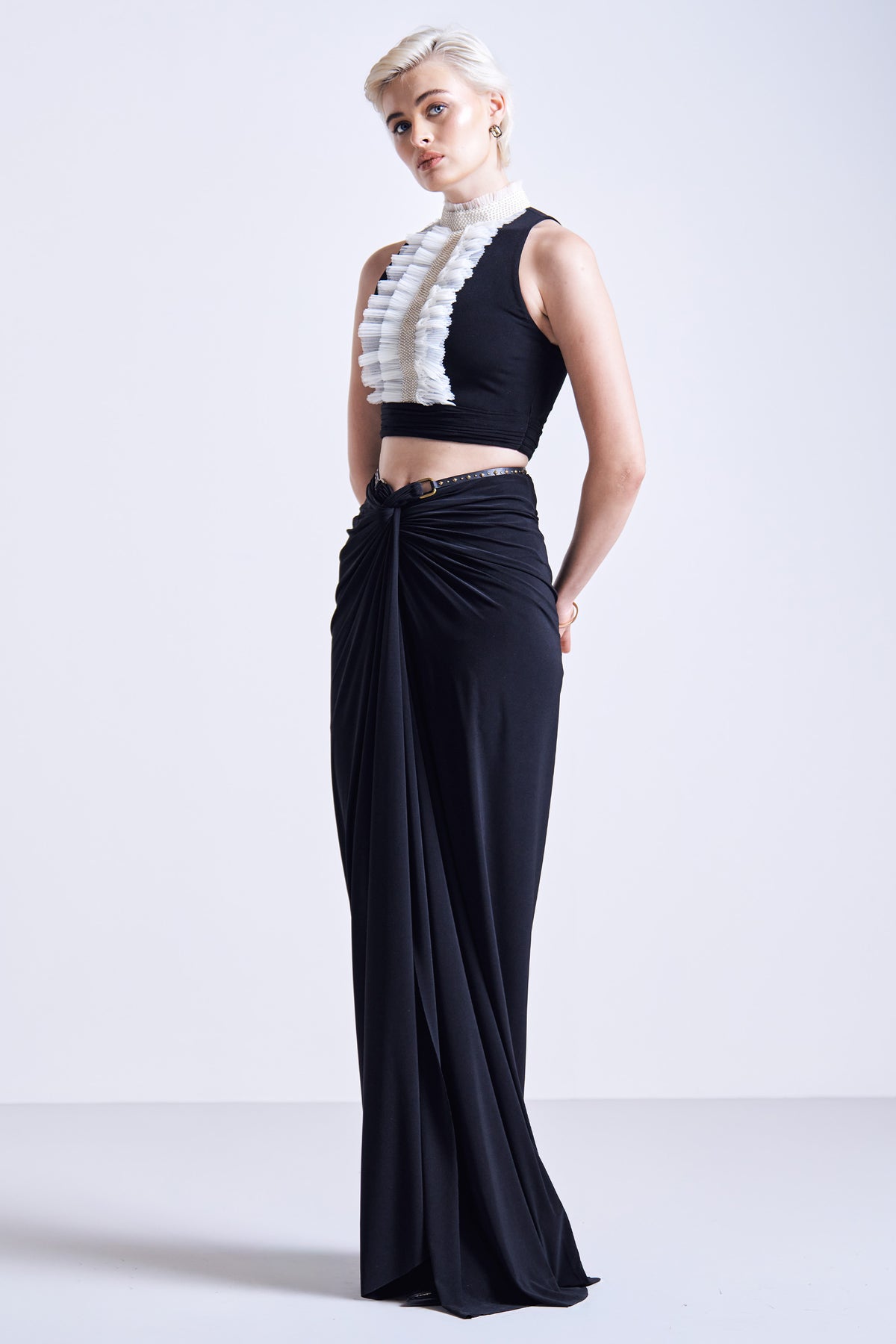 Black Ruffle Top