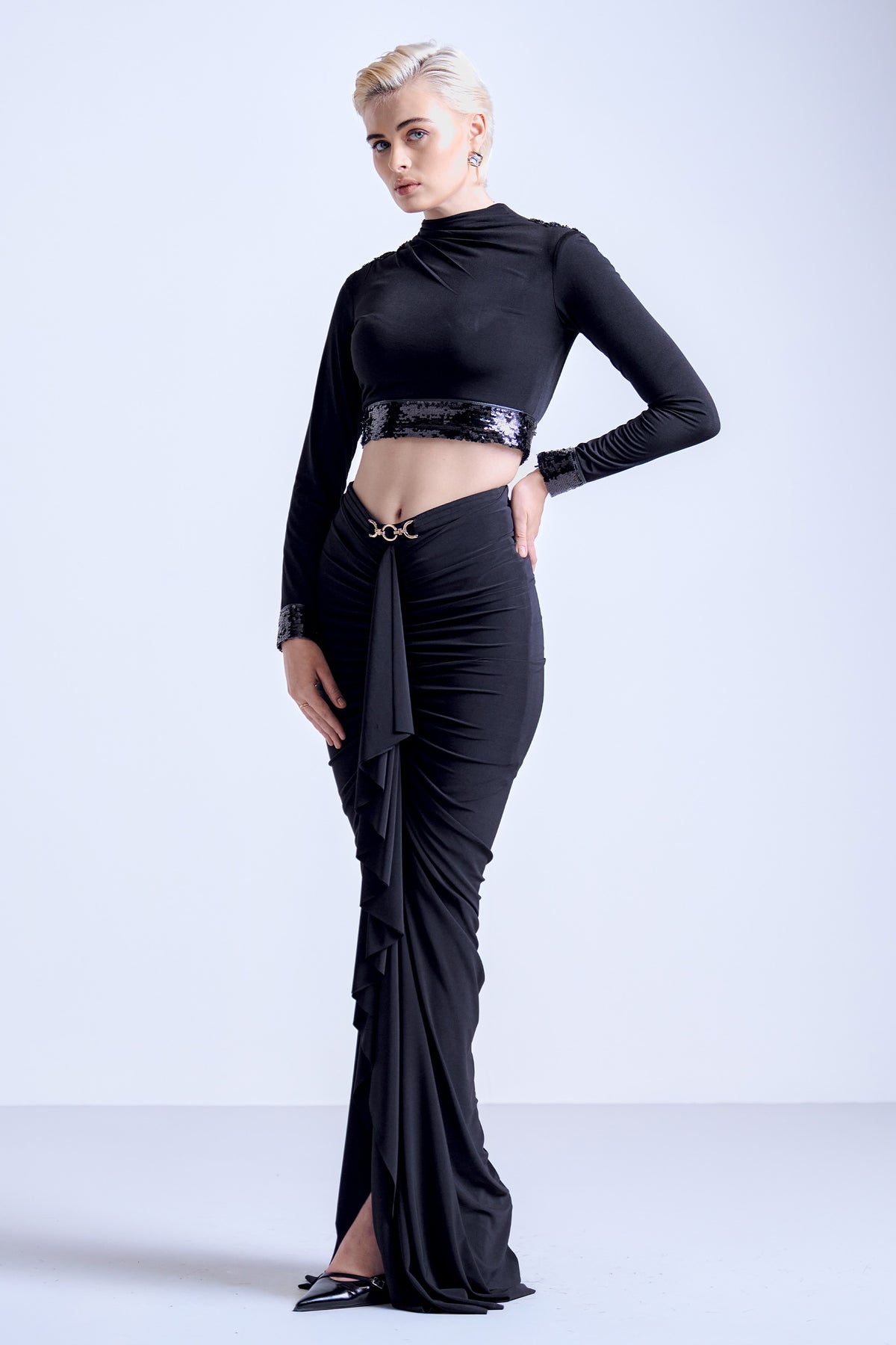 Black High Neck Top