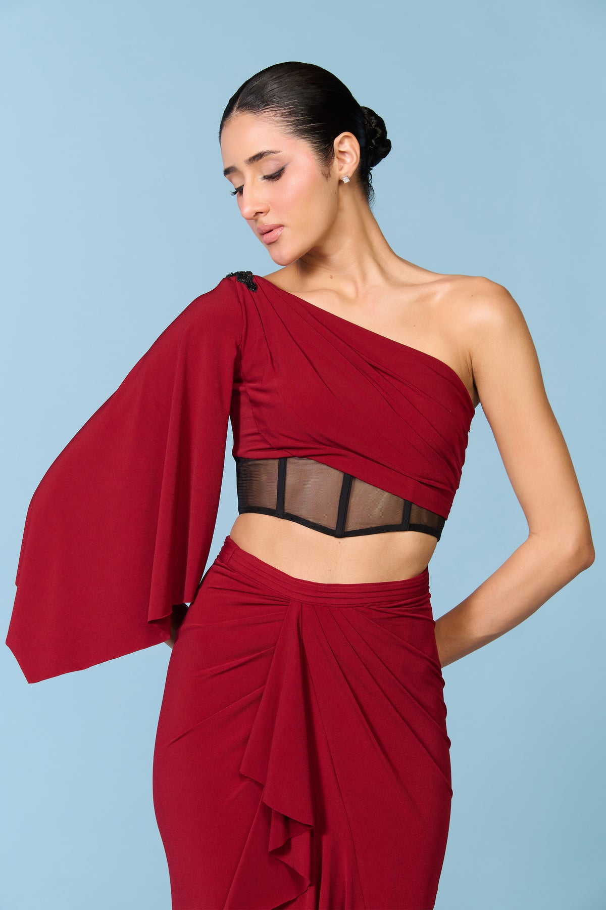 Cherry One Shoulder Top