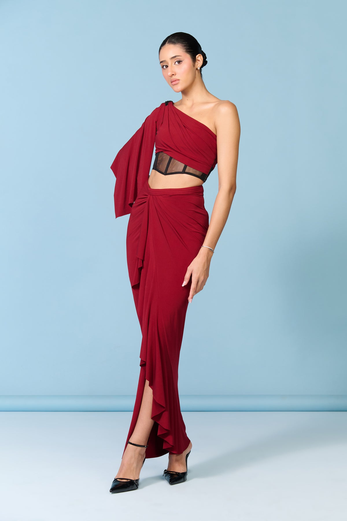 Cherry One Shoulder Top