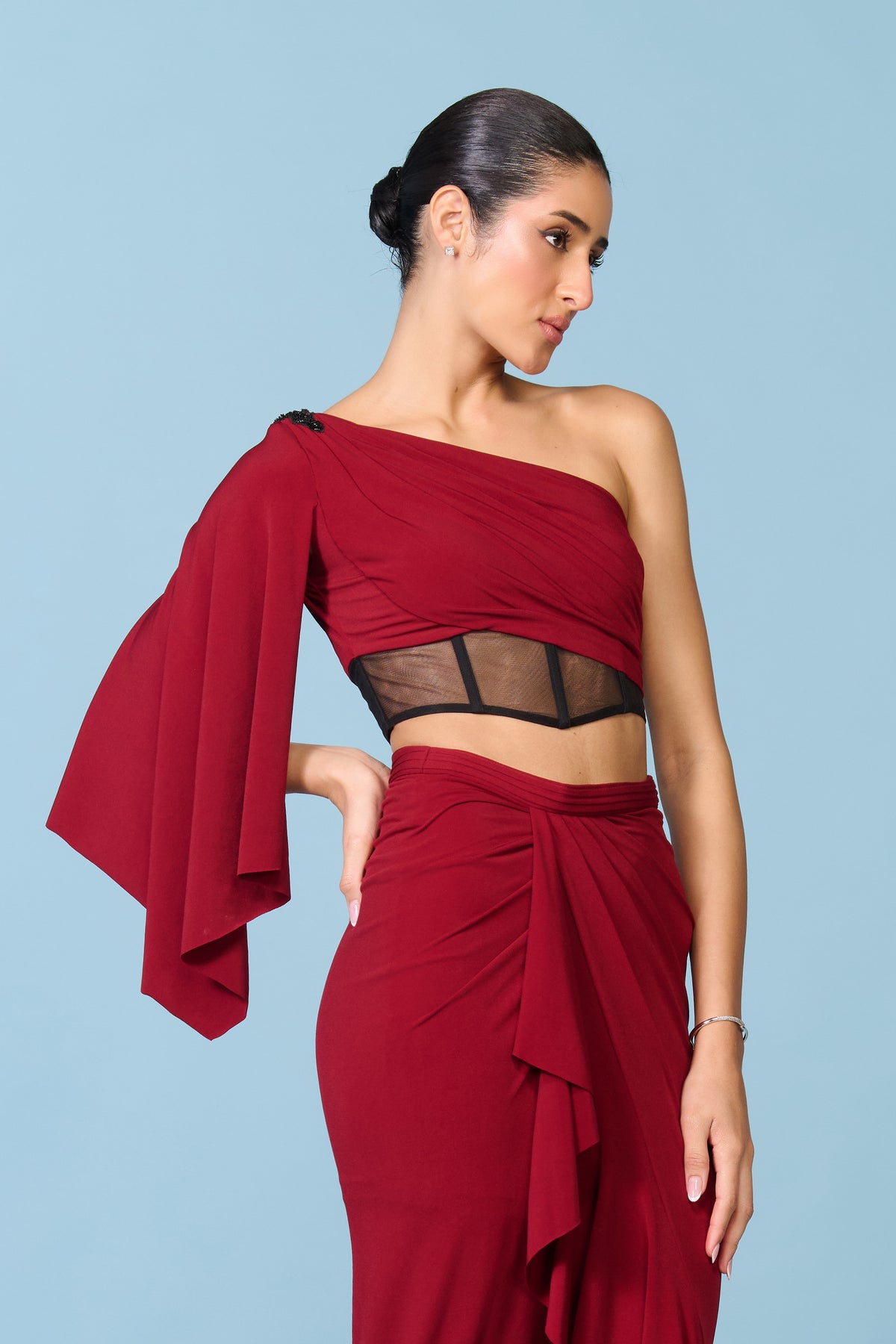 Cherry One Shoulder Top