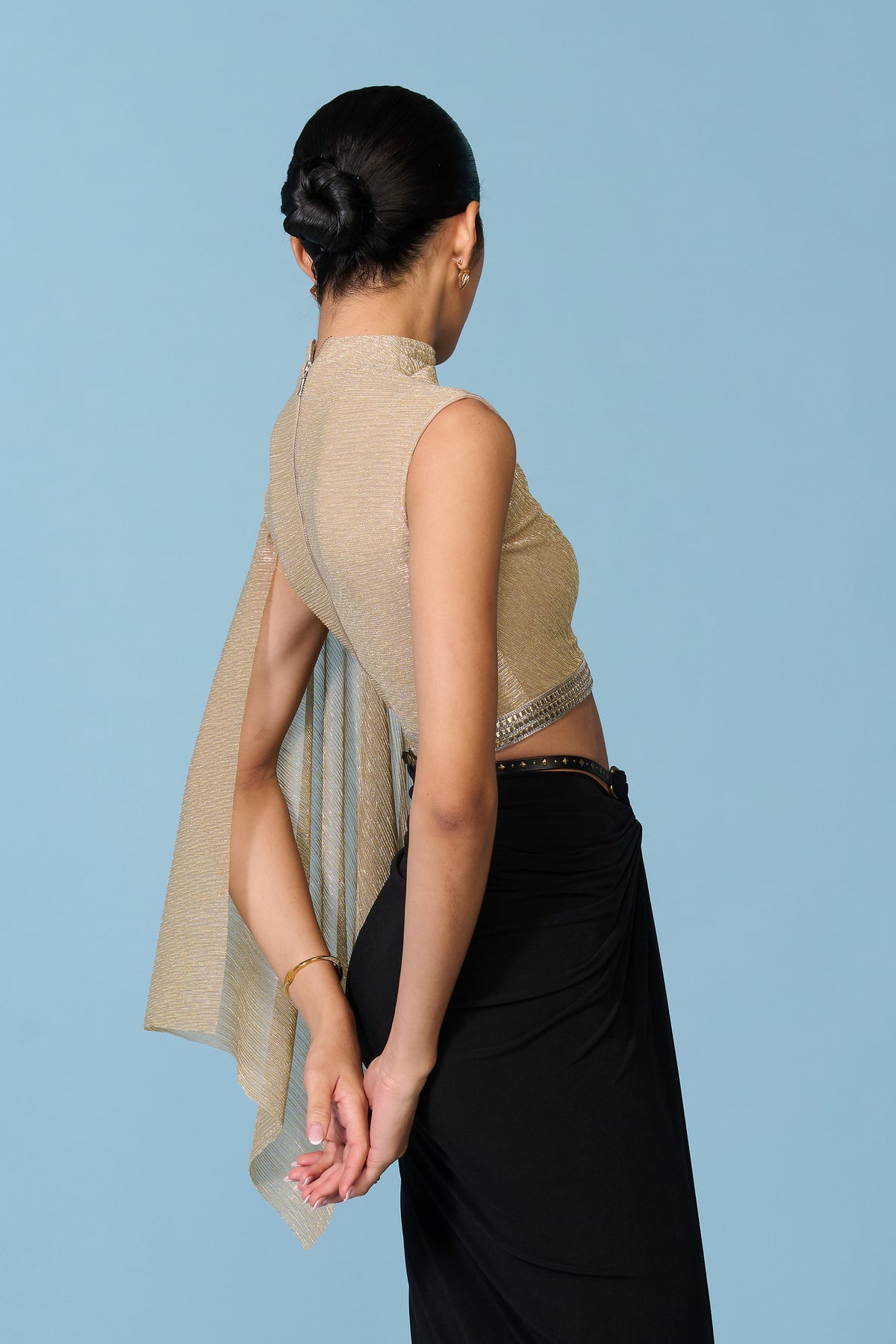 Gold Georgette Crop Top