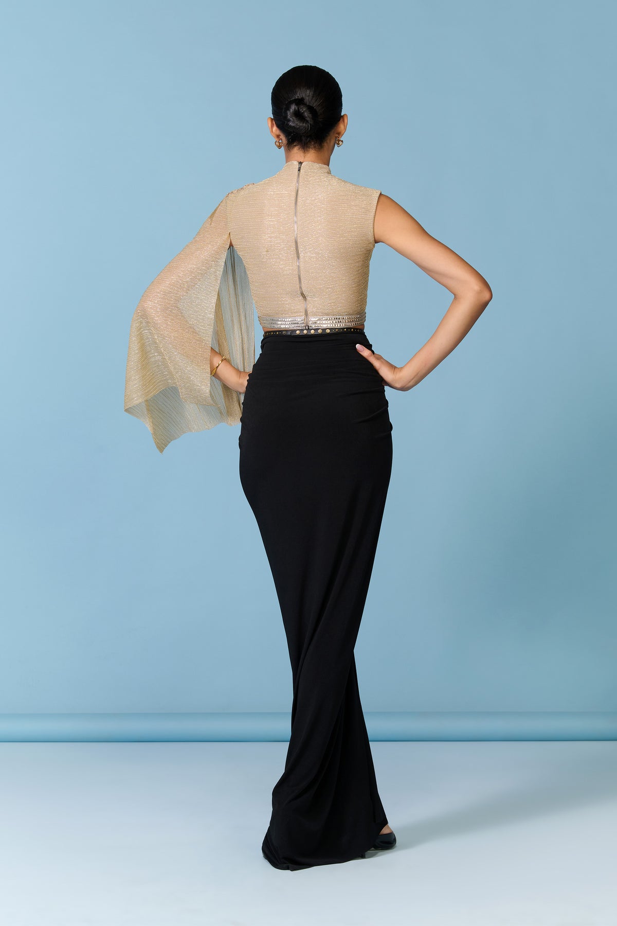 Gold Georgette Crop Top